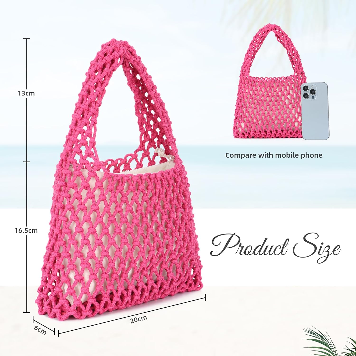 Thumbnail 3 de EVEOUT Woven Clutch Small crochet beach bag