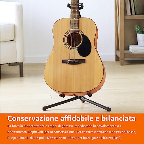 Thumbnail 7 de Amazon Basics Supporto per Chitarra Portatile e Pieghevole – Treppiede leggero, imbottitura antiscivolo e altezza regolabile