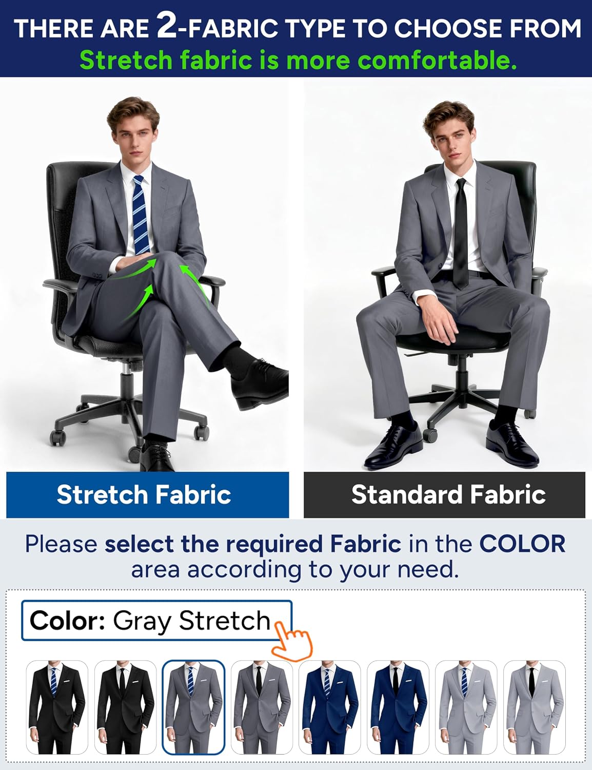 Detalle de Pacific Perfect Men's Slim-Fit Suit, Two-Button Blazer and Adjustable-Waist Pants