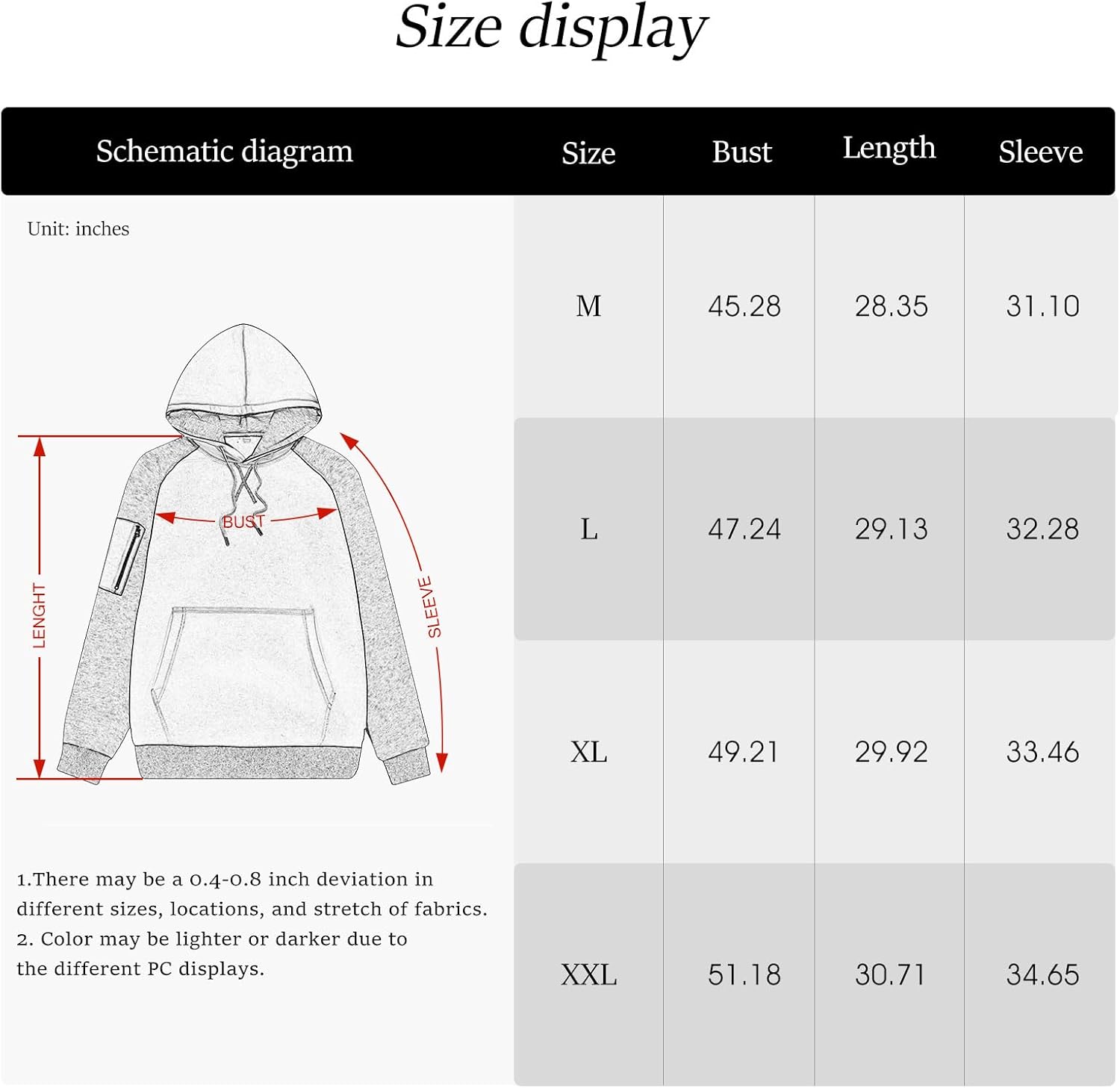 Thumbnail 6 de LBL Men's Fleece Hoodie Pullover: Casual Warmth with a Contrast Hood