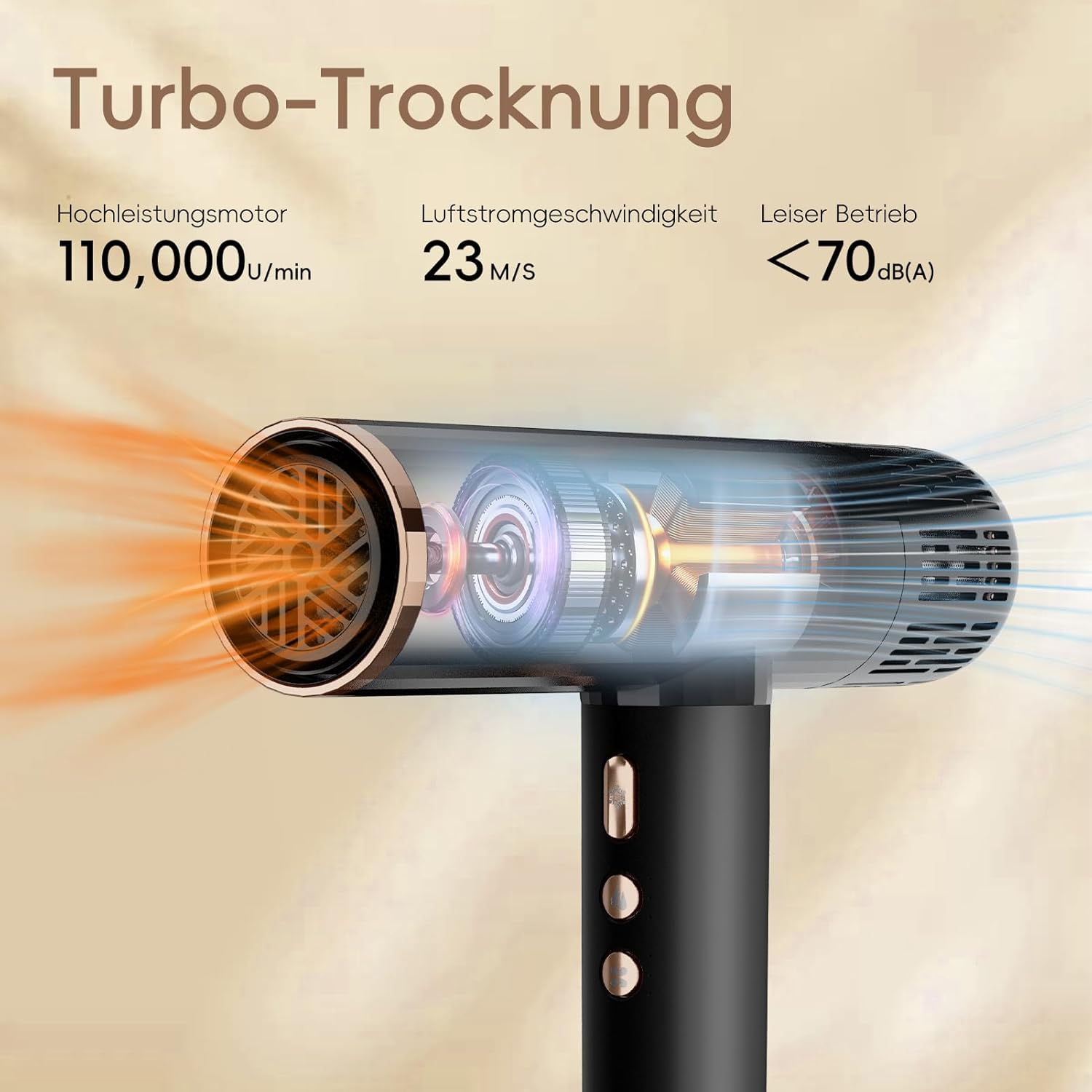 Thumbnail 2 de NICEBAY Haartrockner Ionen mit Diffusor – 1900 W, bürstenloser Motor, leise & leicht