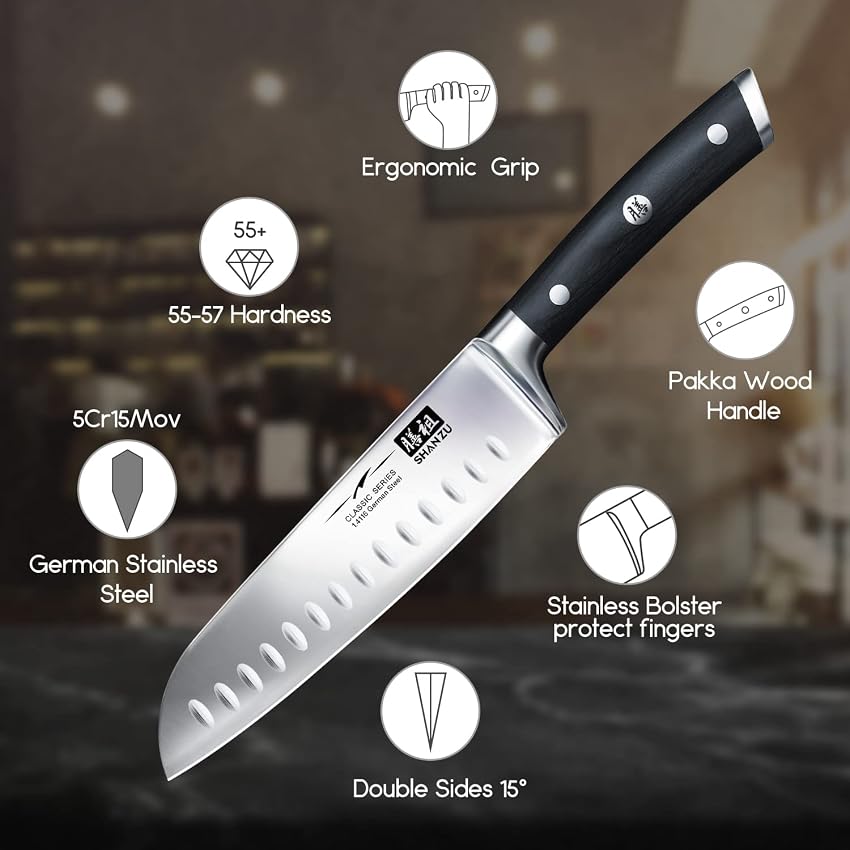 Detalle 2 de SHAN ZU Cuchillo Santoku 18 cm, Santoku