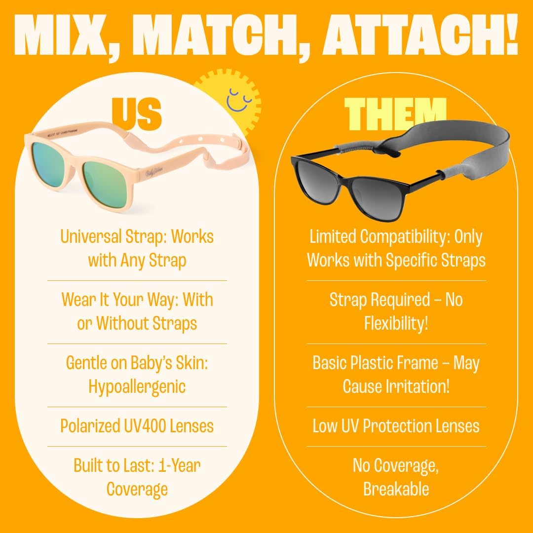 Thumbnail 2 de BABY SUNNIES Polarized Toddler Sunglasses (UV400) with Strap for Boys & Girls