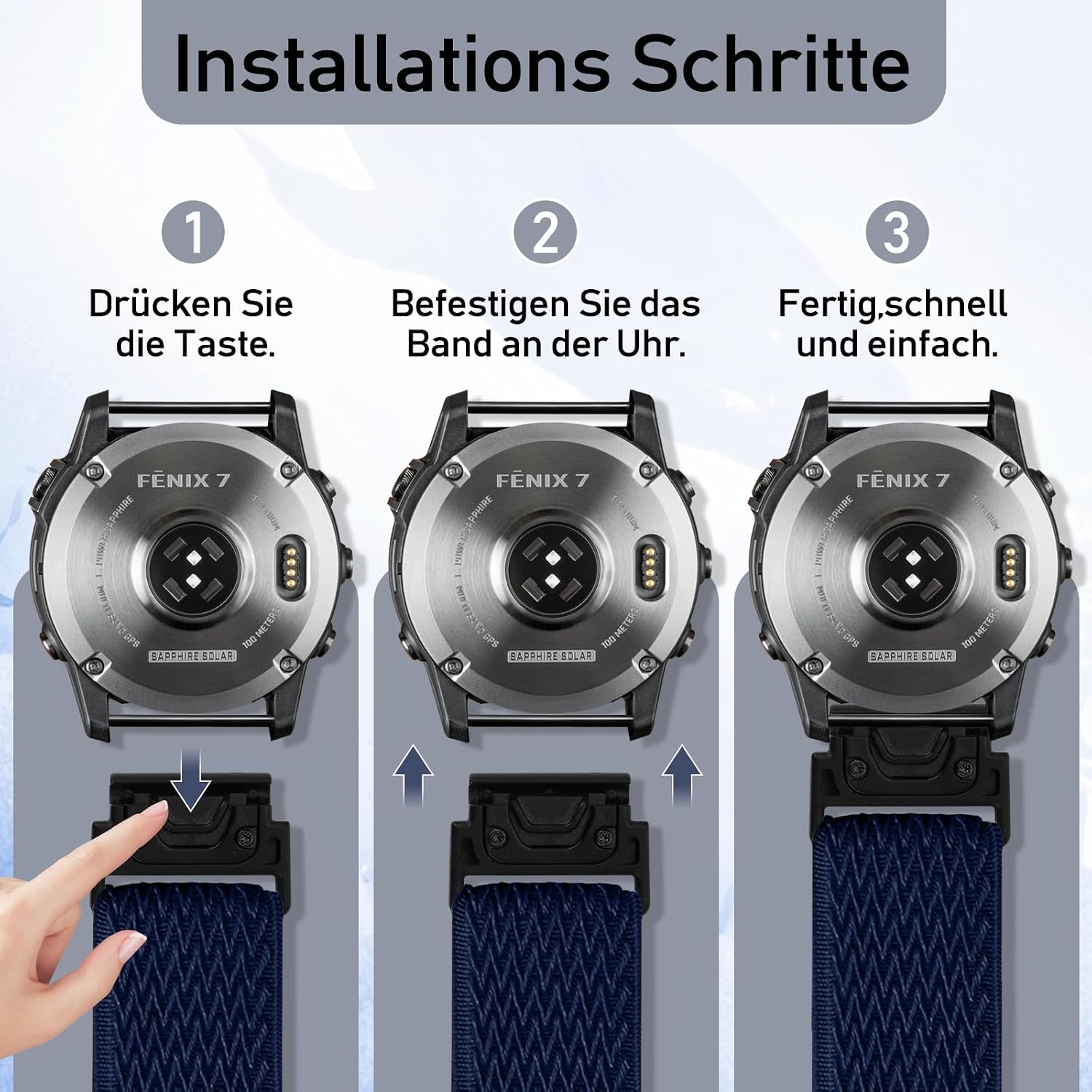 Thumbnail 4 de TumCez 22mm QuickFit Armband – Nylon-Ersatzarmband für Garmin Fenix 8/7/6/5, Epix Gen 2 und Approach S60/S62