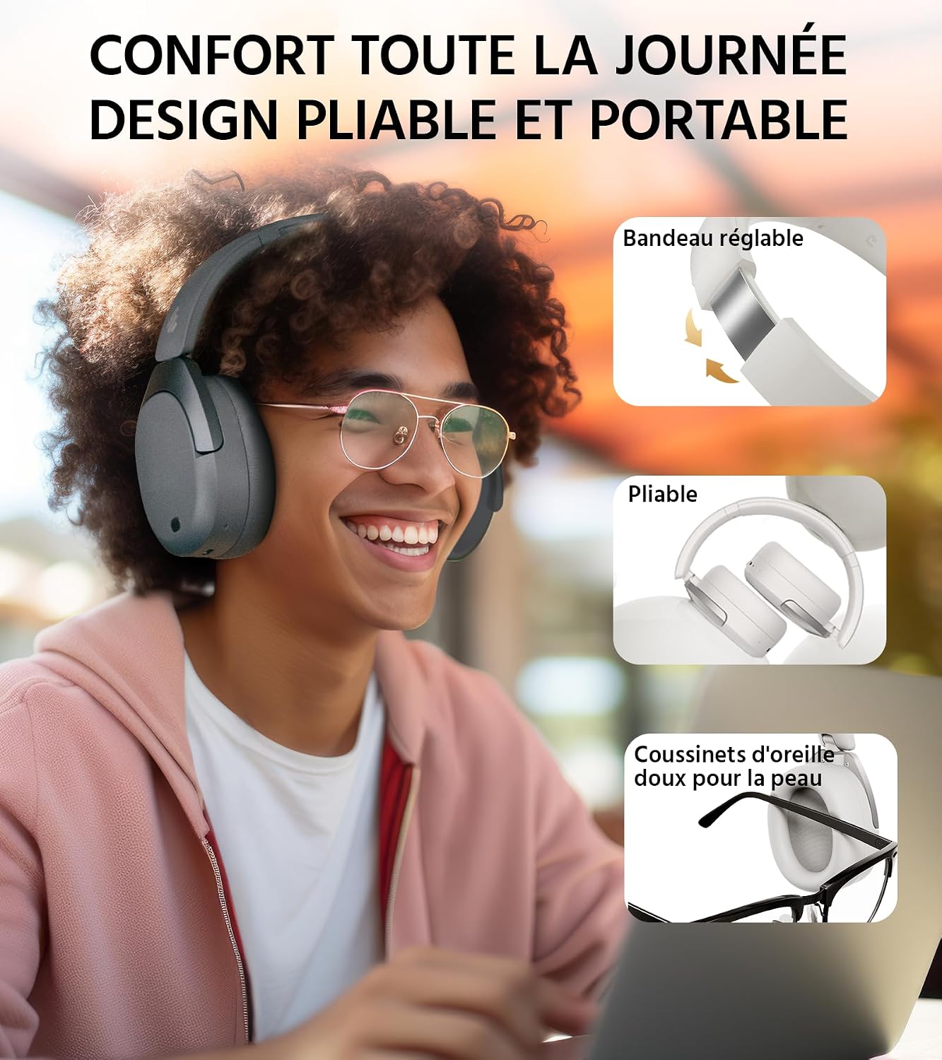 Thumbnail 6 de Edifier W830NB Casque sans Fil avec ANC et LDAC gris