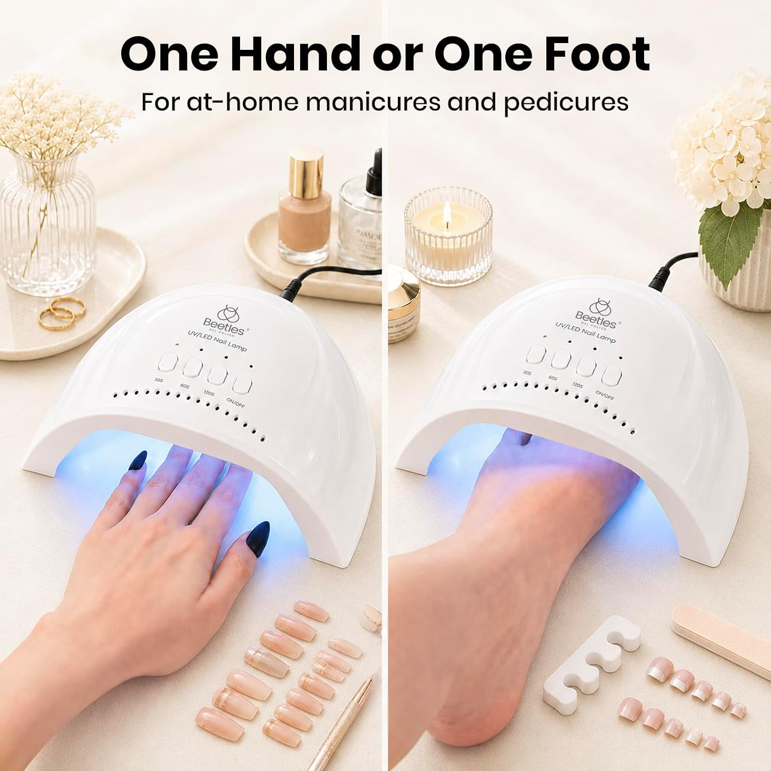 Detalle de beetles Gel Polish Beetles UV Nail Lamp with 3 Timer Settings (30/60/120s) — White