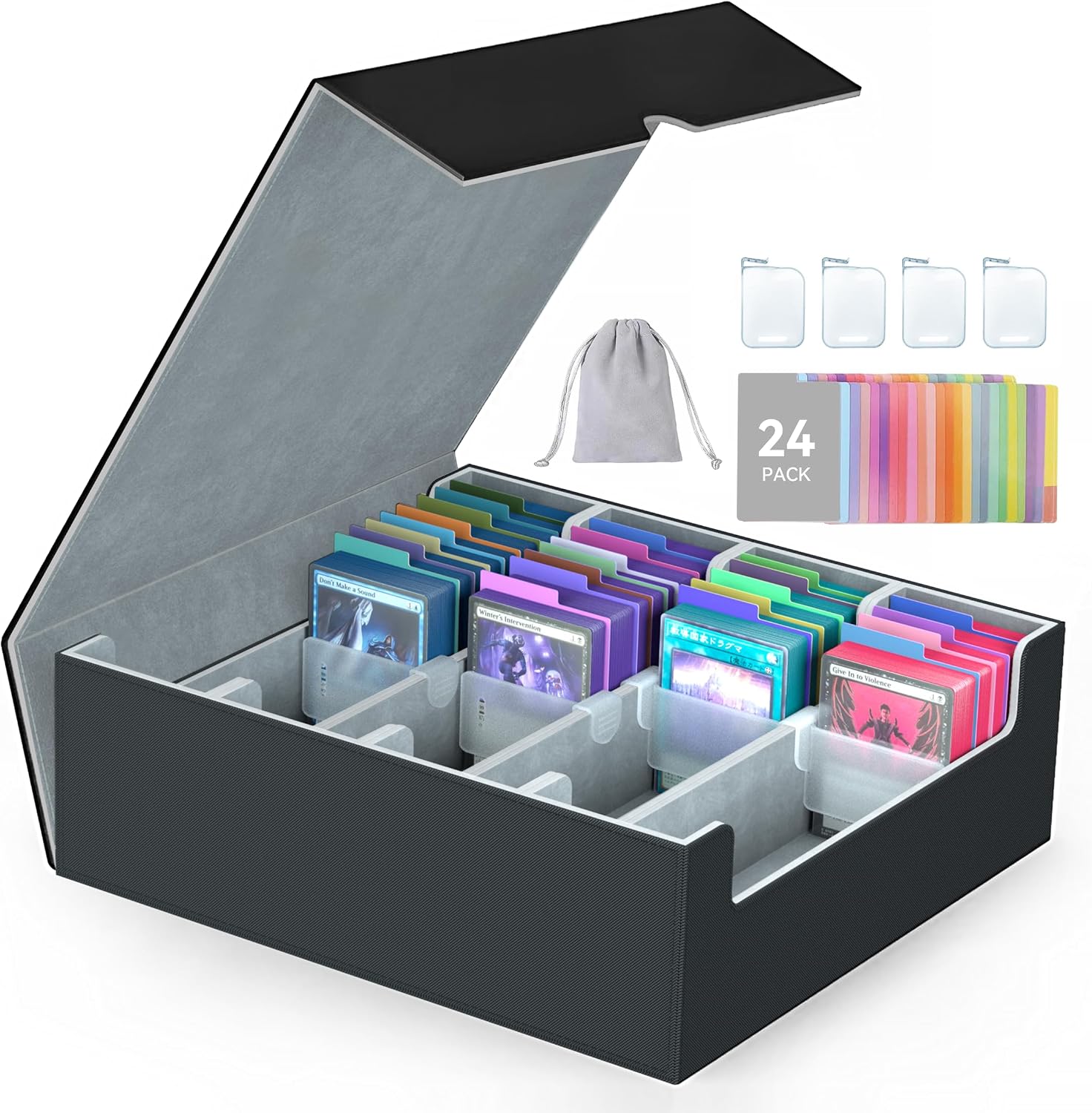 Thumbnail 6 de ENTUMO 4-Row【3200+】 Trading Card Storage Box – Comprehensive Organizer for MTG, Commander, and More