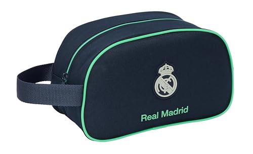 Detalle de Real Madrid 2ª EQUIPACIÓN 25/26 — Neceser Escolar Infantil Safta, mediano, con asa y adaptabilidad a carro