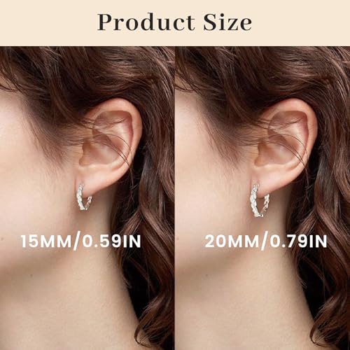 Thumbnail 4 de PABBEU S925 Sterling Silver Twisted Hoop Earrings for Women