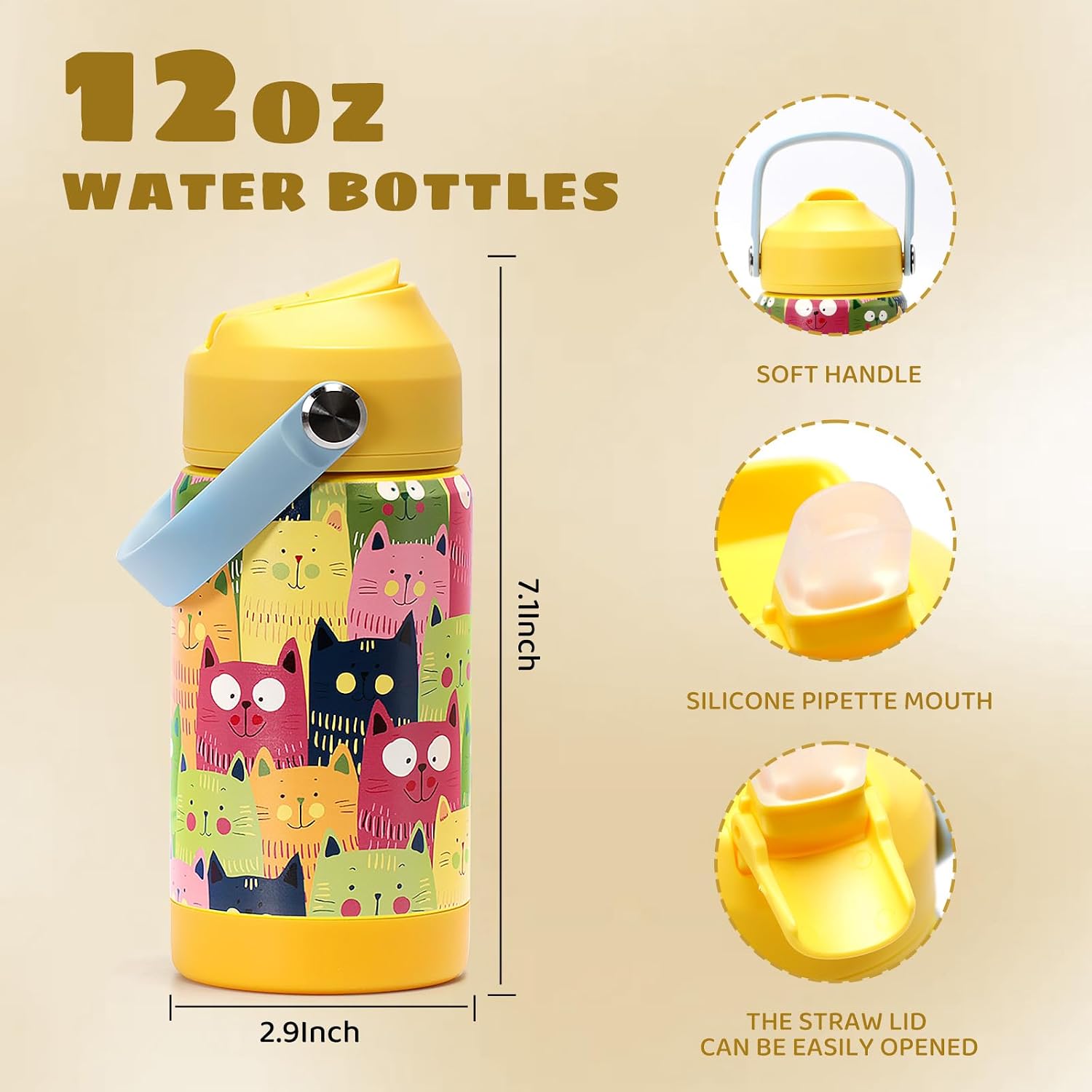 Detalle 2 de Kids insulated water bottle 12 oz