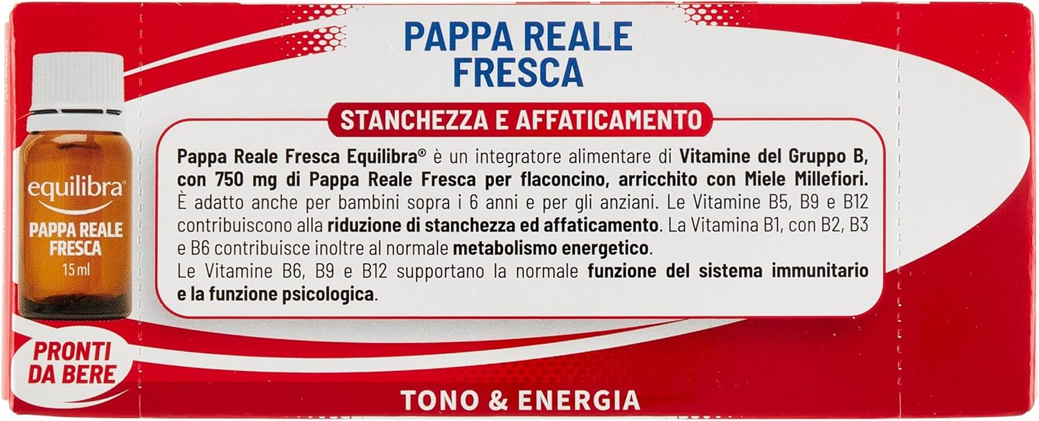 Thumbnail 6 de Equilibra Pappa Reale Fresca con vitamine del gruppo B e miele Millefiori – 3 confezioni da 10 flaconcini