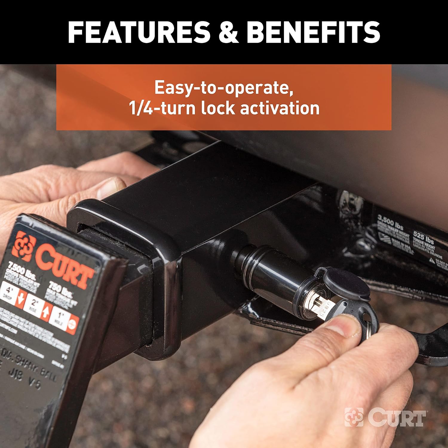 Thumbnail 4 de CURT 23518 5/8in Trailer Hitch Lock