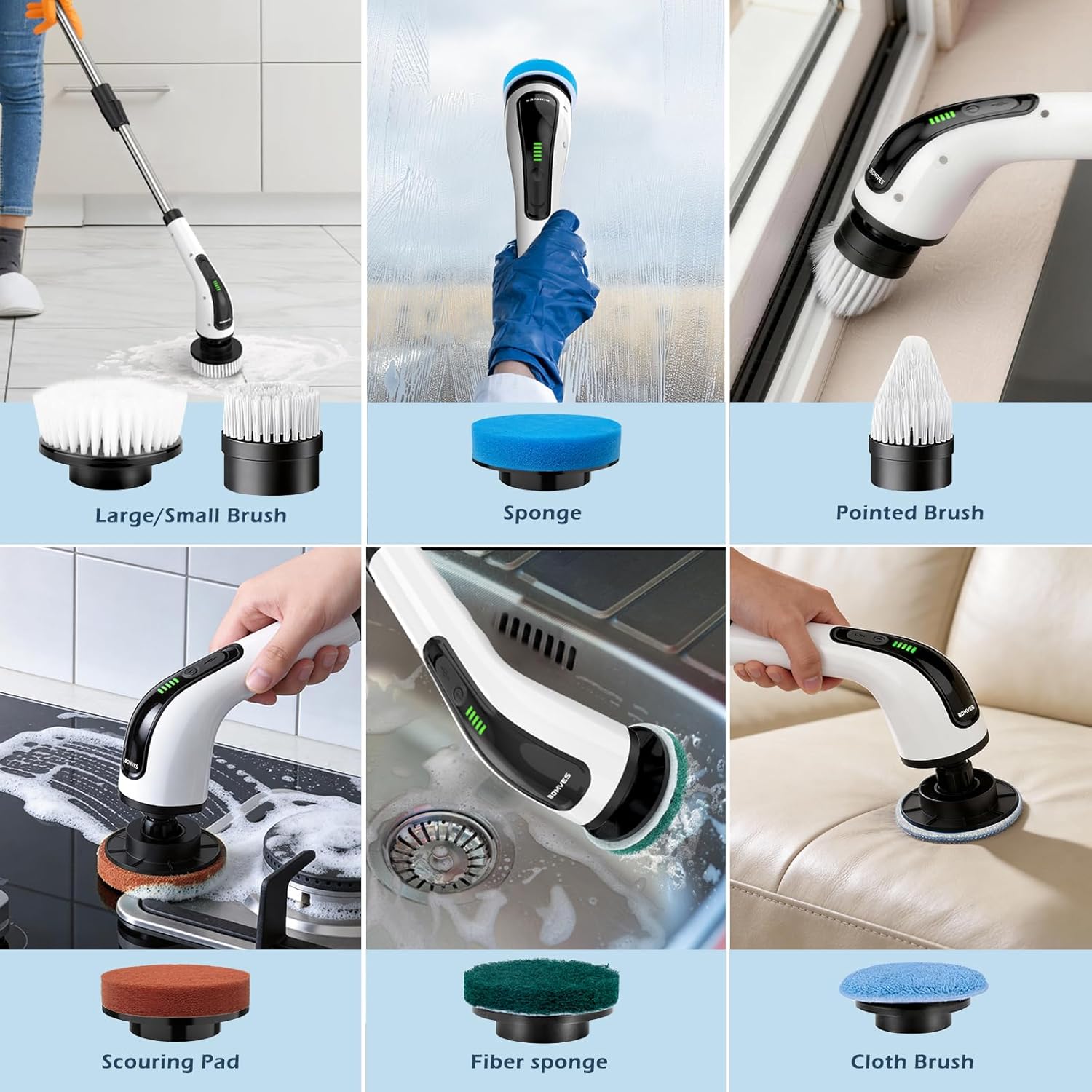 Thumbnail 5 de Bomves Electric Spin Scrubber 90 mins cordless cleaning brush 🧽