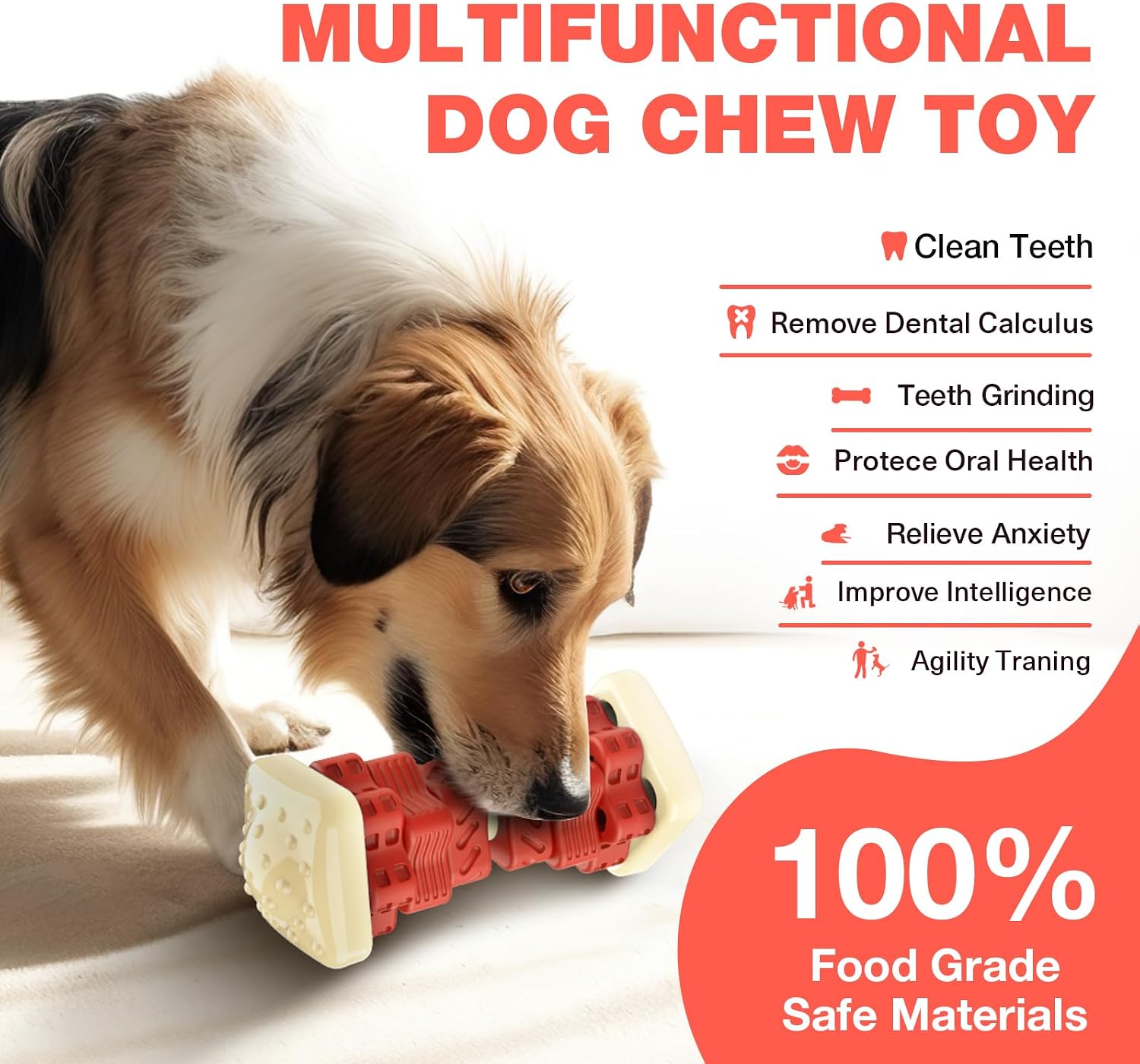 Thumbnail 1 de RUXAN Indestructible Dog Toys for Aggressive Chewers – Large/Medium Breeds (15 x 7 x 5.5 cm)