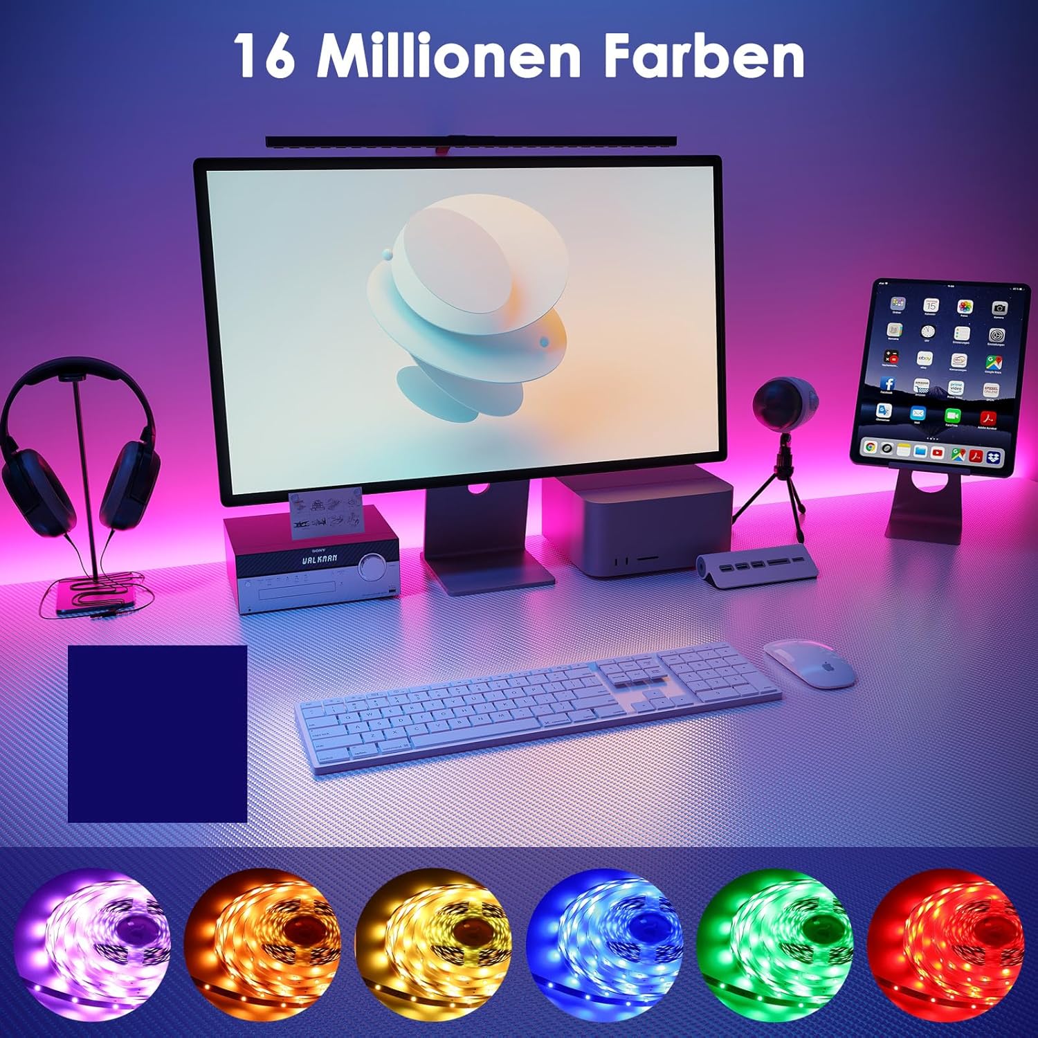 Thumbnail 5 de HOVVIDA LED Strip 5 m (30 LEDs/m, 150 LEDs) mit App & Fernbedienung, Musik- und Timing-Modus