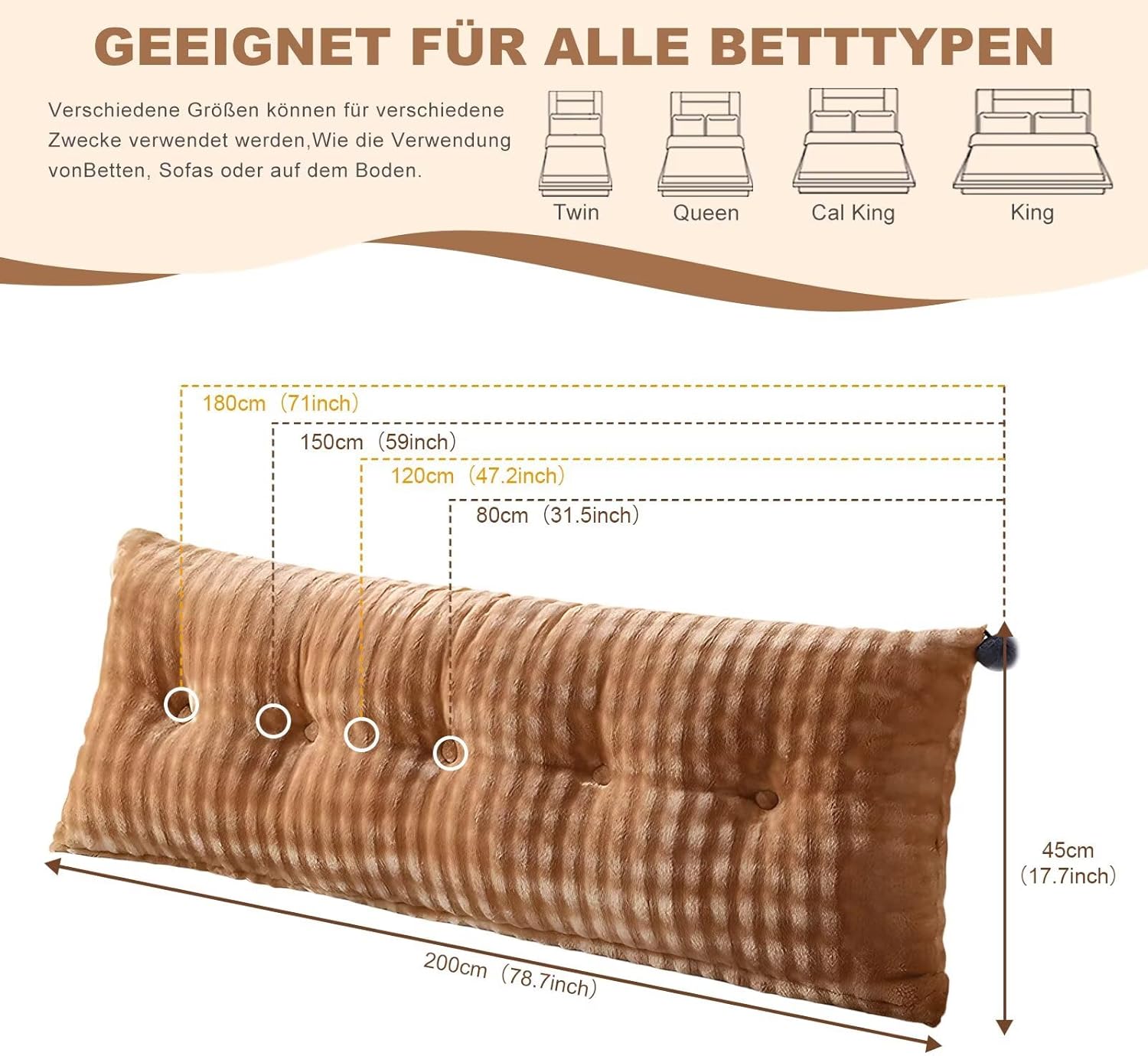 Thumbnail 6 de Shuyeon Rückenkissen (Keilkissen) für Bett & Sofa mit abnehmbarem Bezug und Seitenfach