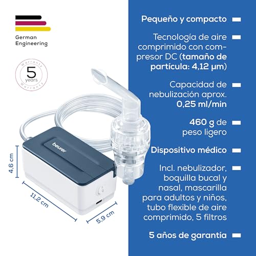 Detalle 2 de Beurer IH 15 Inhalador | nebulizador compacto para asma