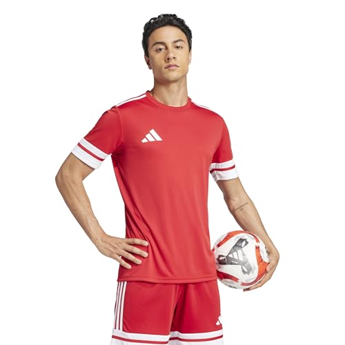 Detalle de adidas Hombre Squadra25 Jersey Short Sleeve Shirt, Team Power Red 2 / White, L
