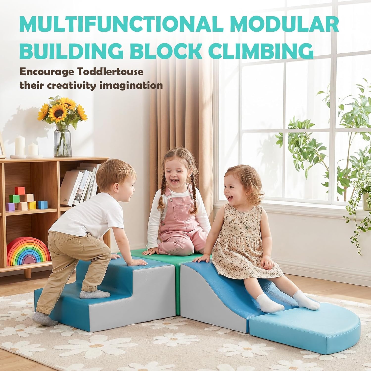 Thumbnail 6 de JungleDove 4-Pieces Climbing Toys for Toddlers: PU Leather Soft Play Set