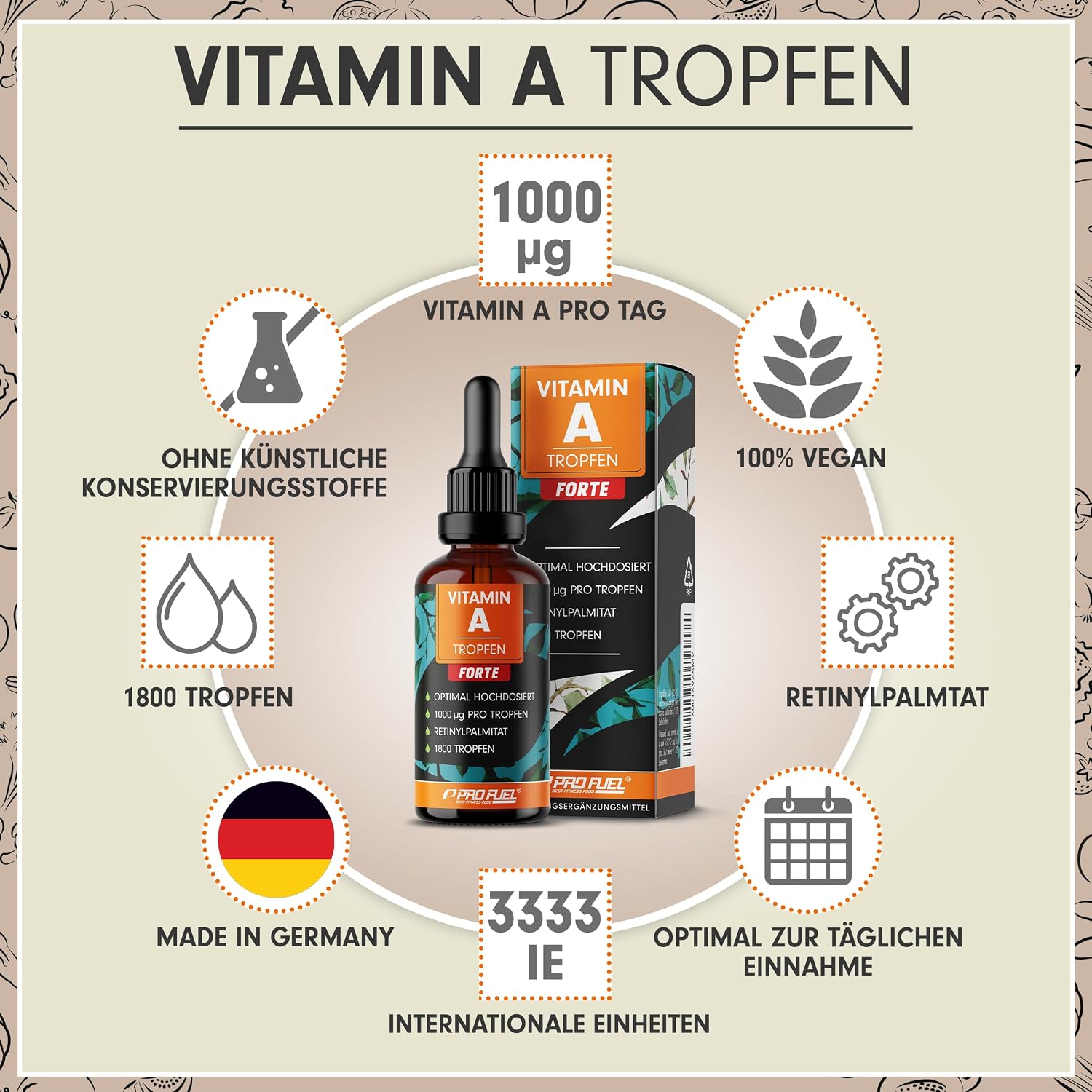 Detalle 2 de Vitamin A Tropfen FORTE 1000 µg, 1800 Tropfen