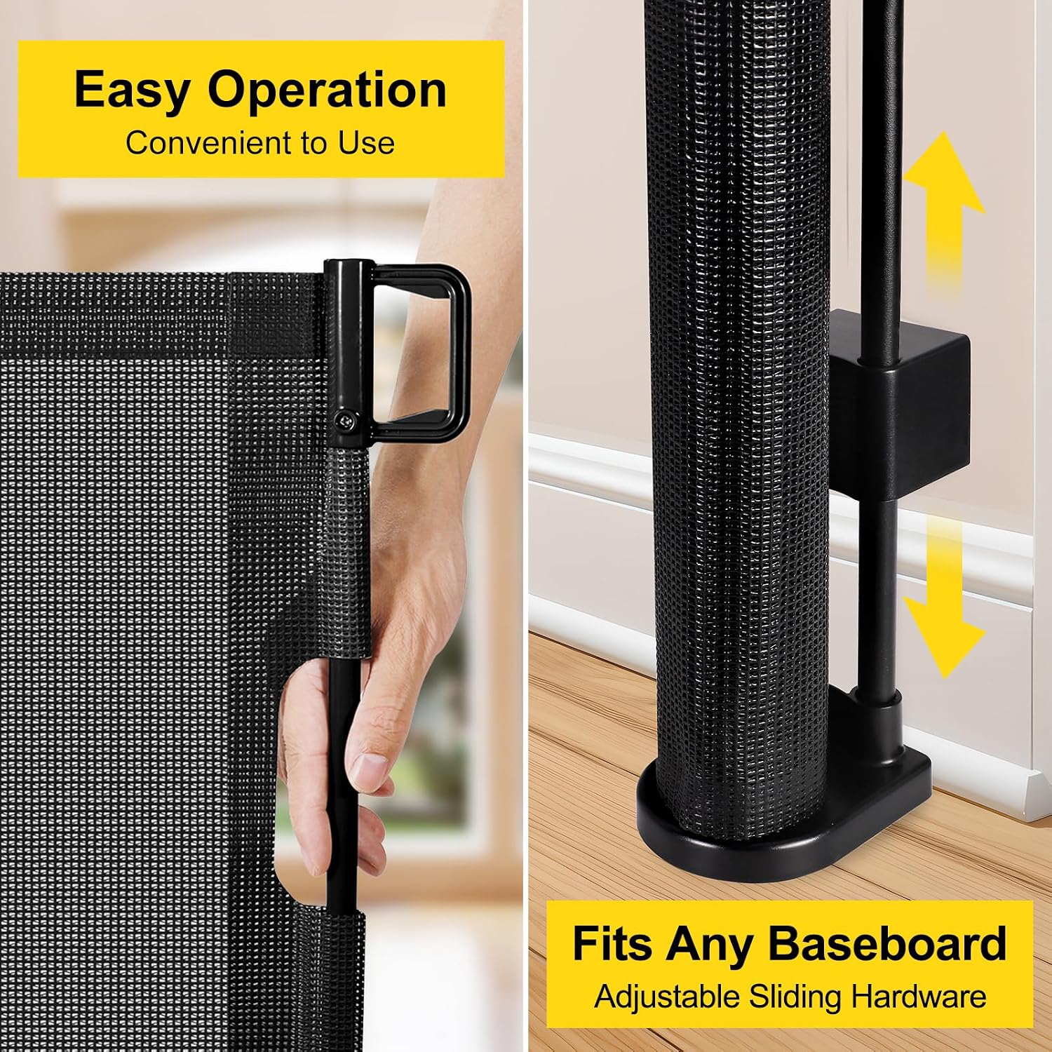 Detalle de Bingguz 42-Inch x 200-Inch Retractable Baby Gate with Reinforced Support Rods