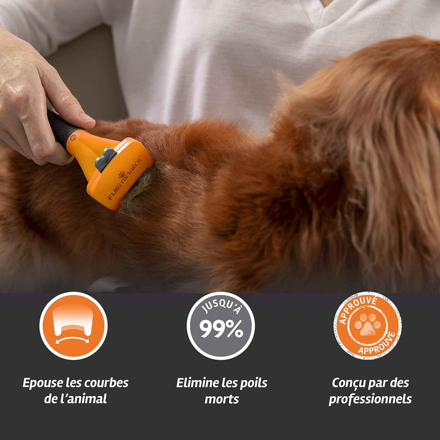 Detalle de FURminator Outil Undercoat deShedding pour Chien M Poils longs