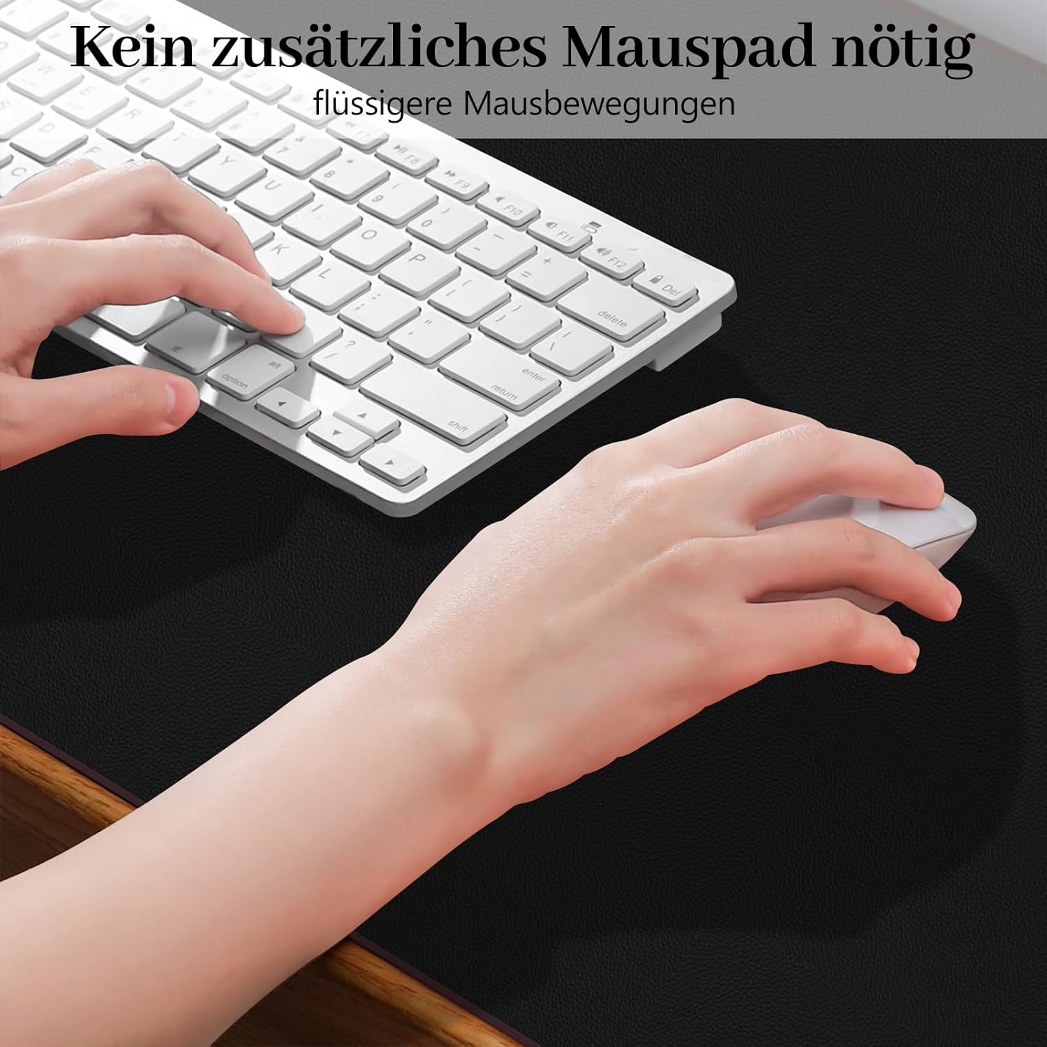 Thumbnail 3 de Sevenpers Schreibtischunterlage 80 x 40 cm (XXL) doppelseitig aus PU-Leder, wasserdicht & rutschfest – Schwarz