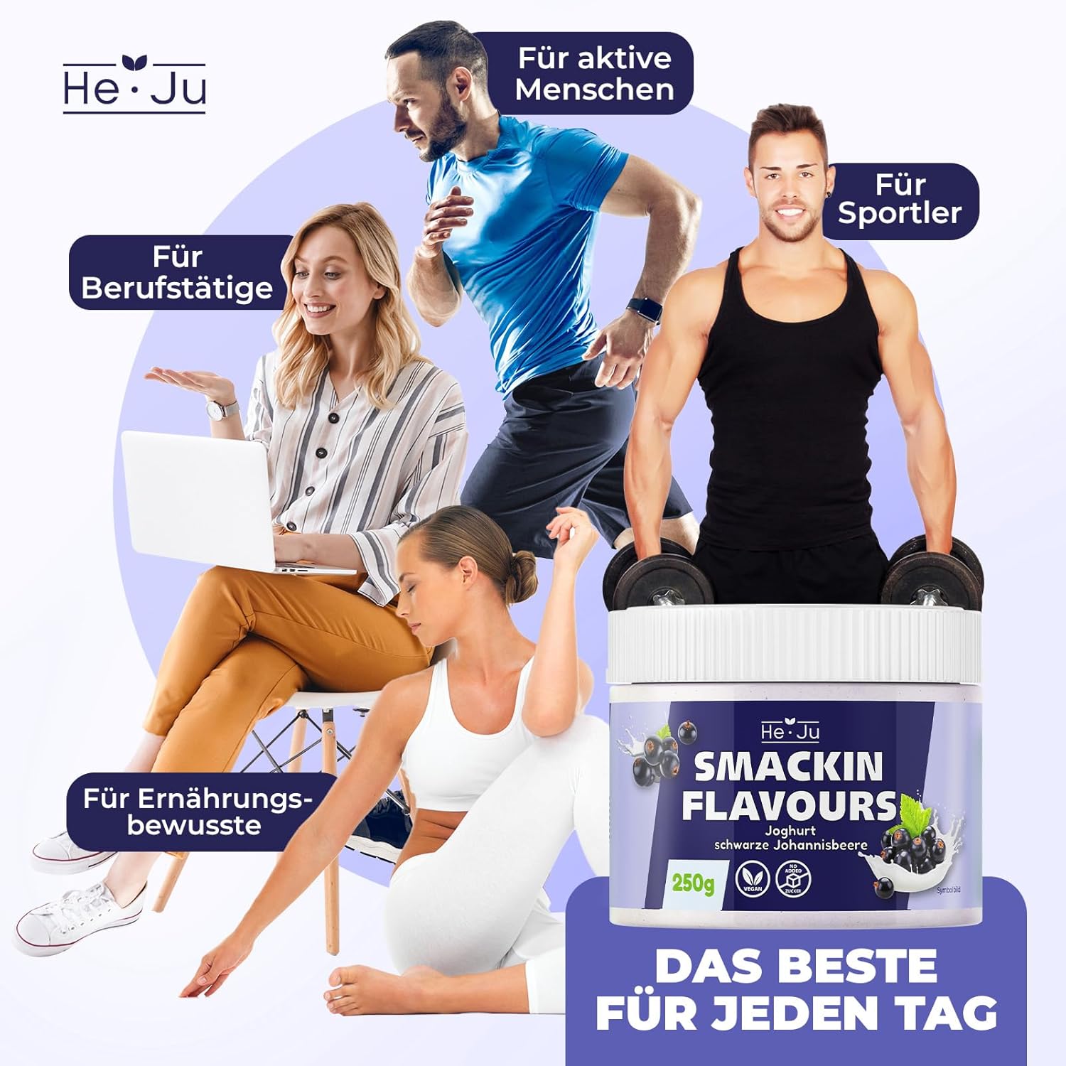 Thumbnail 6 de He-Ju Flavour Pulver 250g schwarze Johannisbeere 🥣