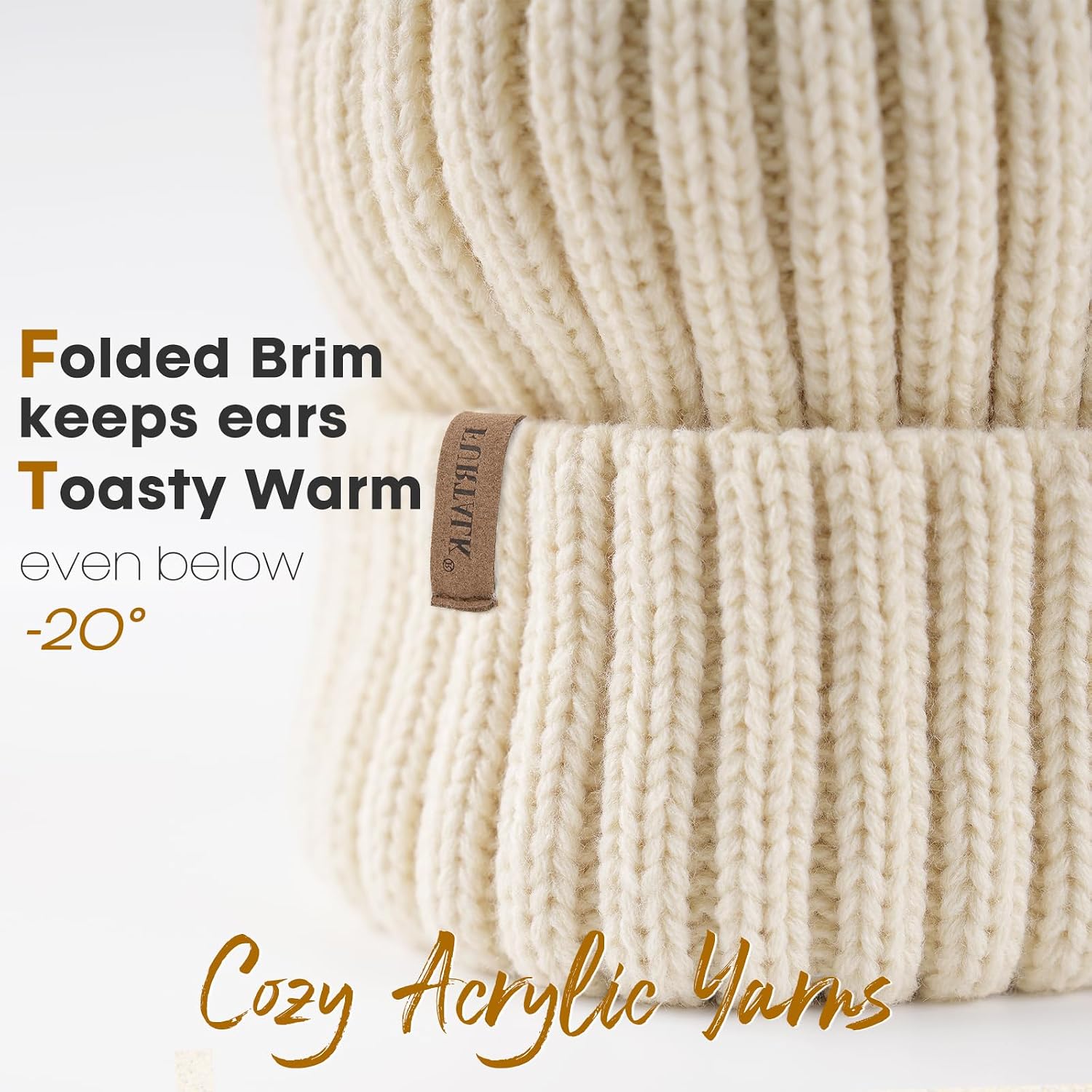 Detalle de FURTALK Women's Knit Beanie, Acrylic
