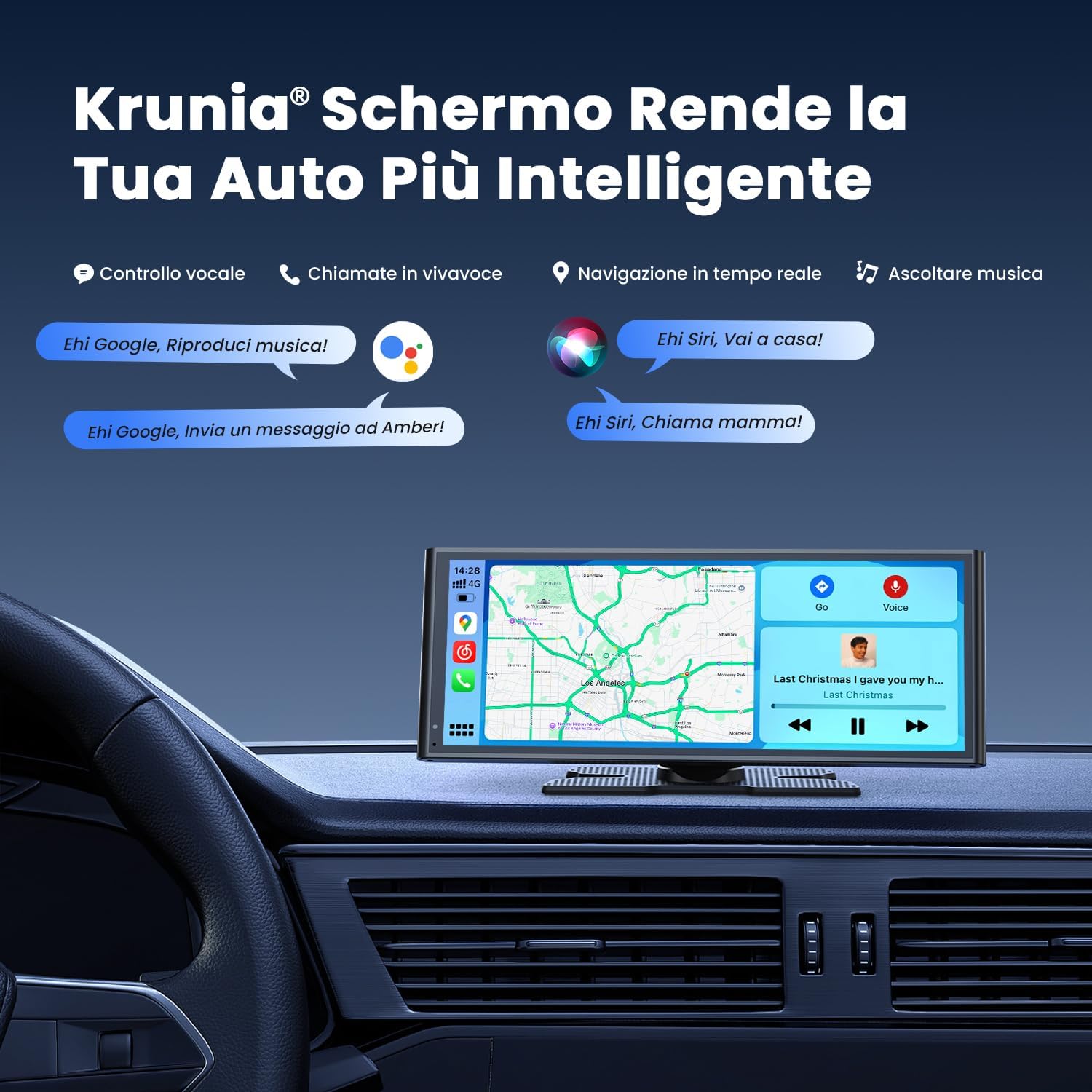 Thumbnail 2 de Krunia Schermo Portatile Wireless 9,26" per CarPlay e Android Auto con OTA e telecamera di retromarcia