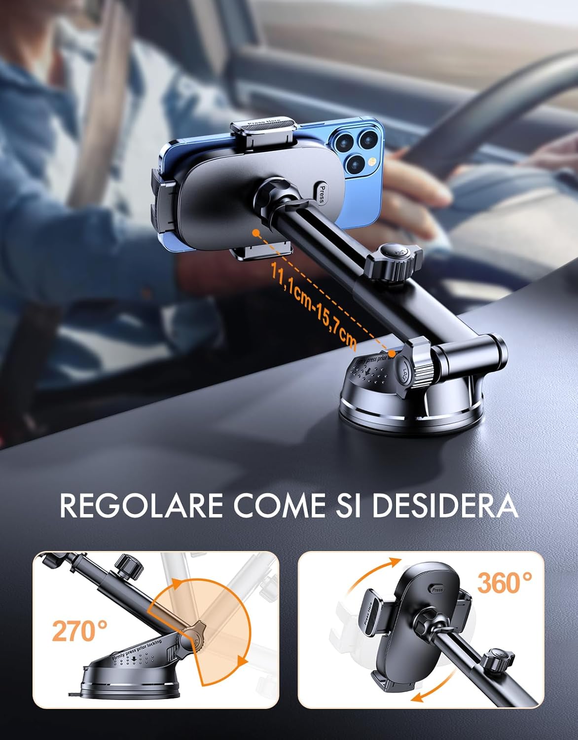 Detalle 2 de Mohard Porta Cellulare Auto supporto universale 4–7"