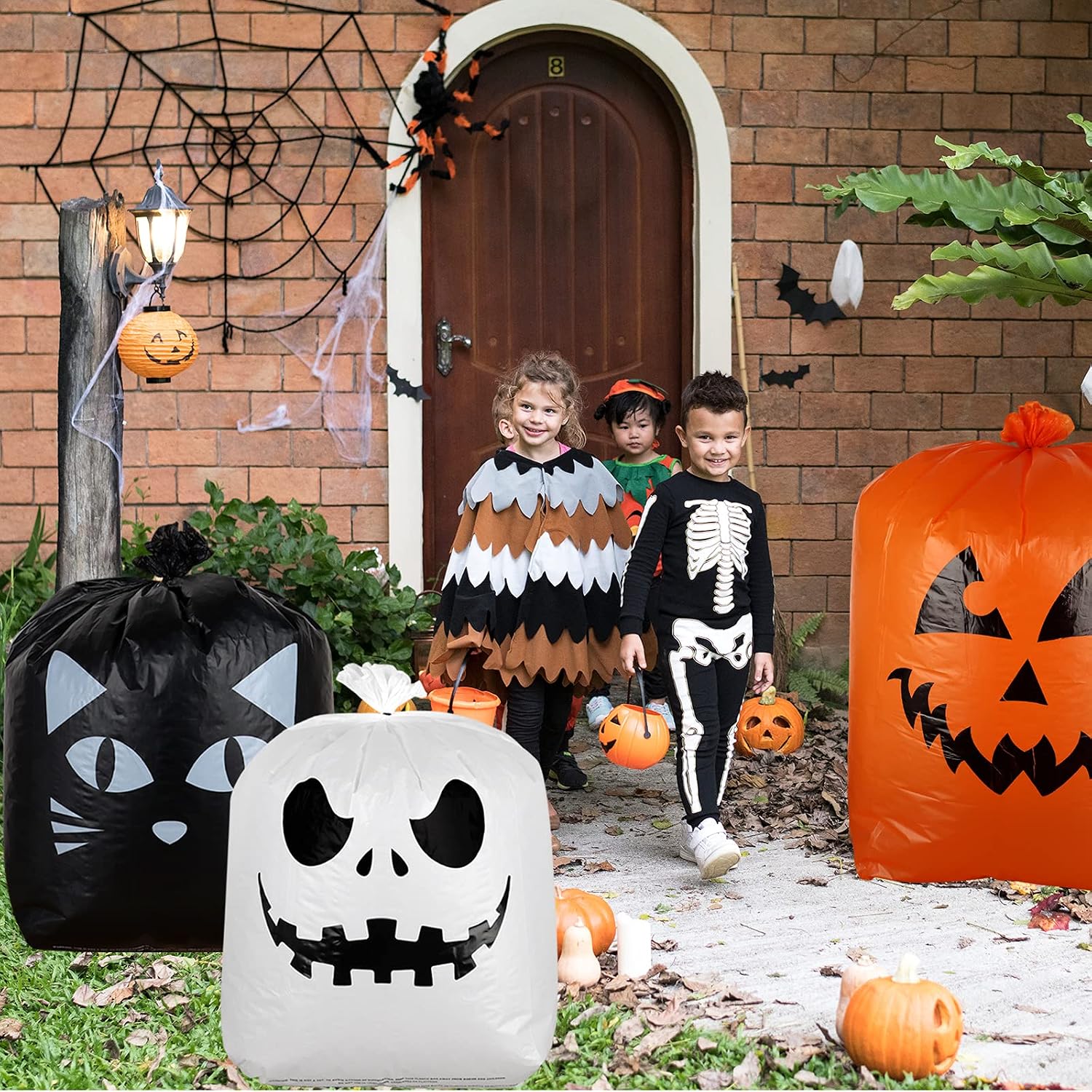 Thumbnail 6 de Giiffu 9-Pack Halloween Leaf Lawn Bags with Twist Ties, Pumpkin, Cat and Ghost Designs