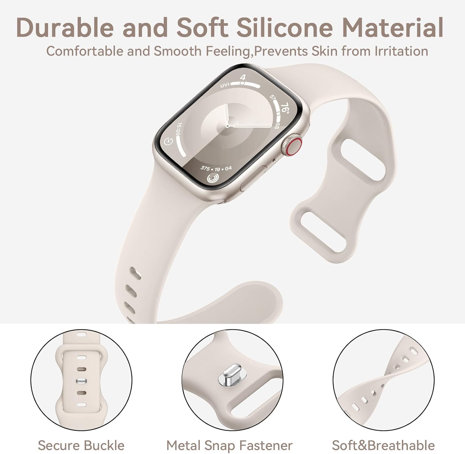 Thumbnail 1 de Higgs 6 Pack Sport Straps for Apple Watch (11/10/Ultra/9/8/7/6/SE/Series 1–4) in silicone