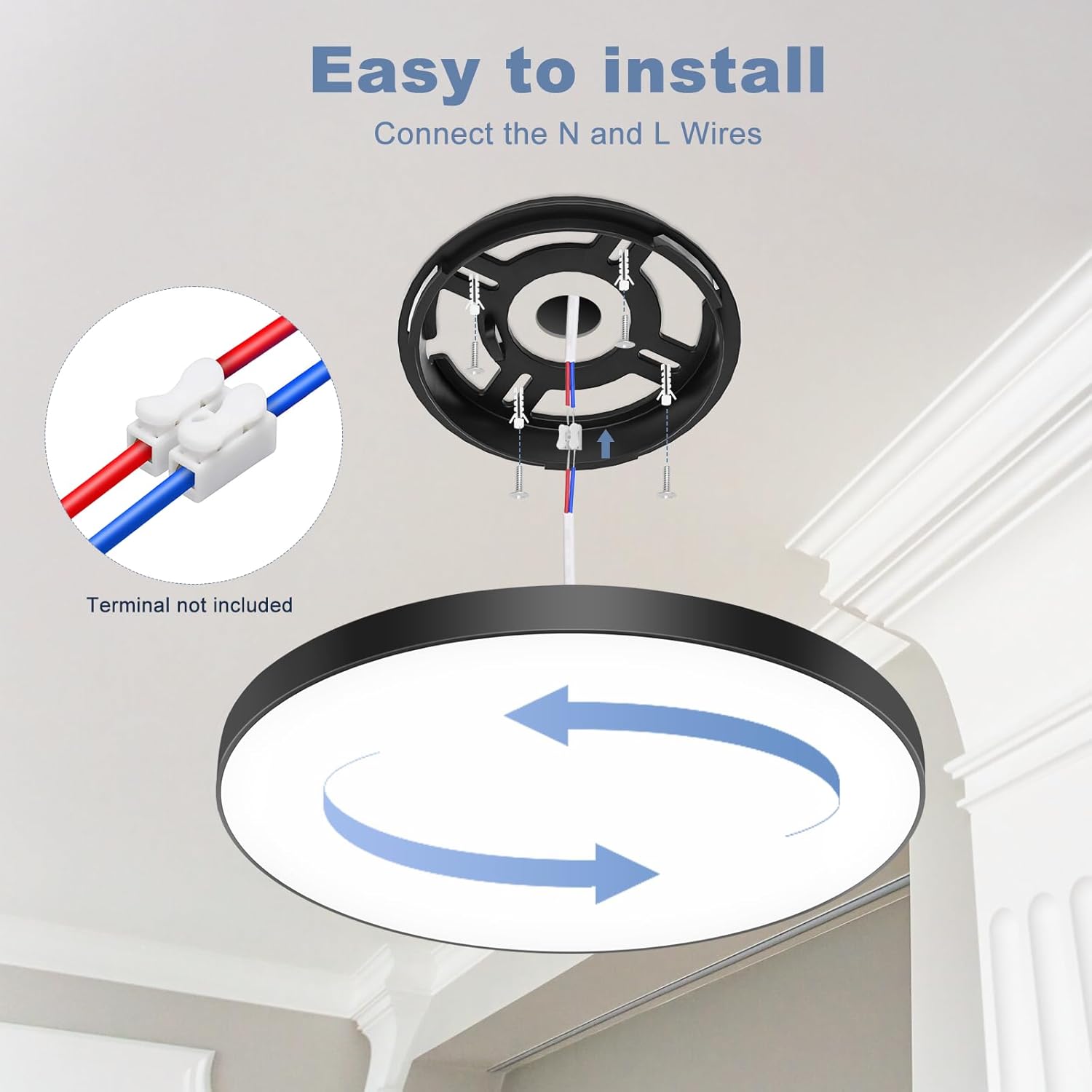 Thumbnail 5 de OUILA Deckenlampe LED Flach 28 cm Ø, dimmbar, IP44 | Fernbedienung, 3000K–6500K, 24W, 2000 lm