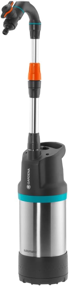 Detalle de GARDENA Regenfasspumpe 4700/2 inox automatic – Tauchdruckpumpe mit integriertem Filter und automatischer Steuerung
