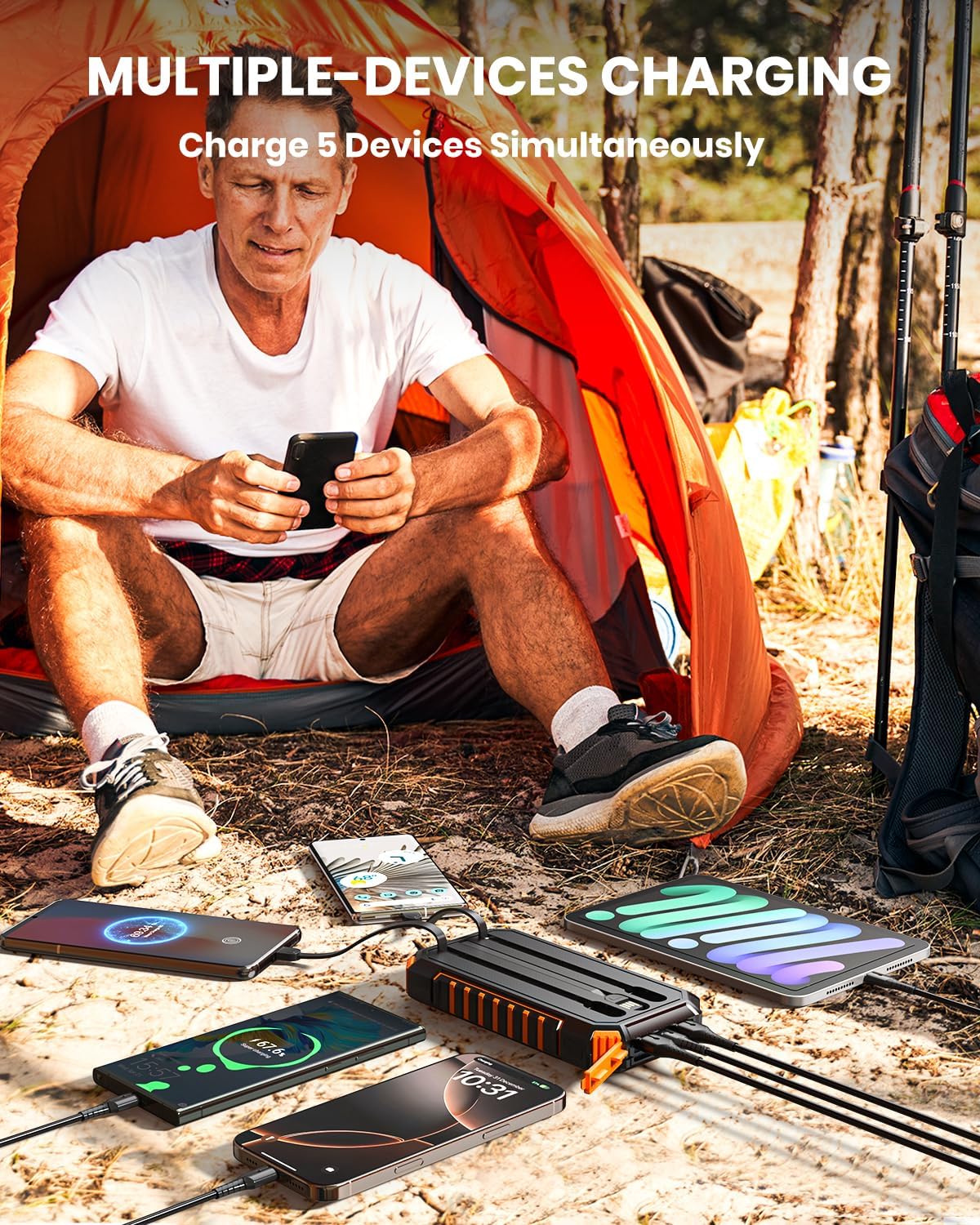 Thumbnail 1 de Hiluckey solar power bank 20000mAh charger