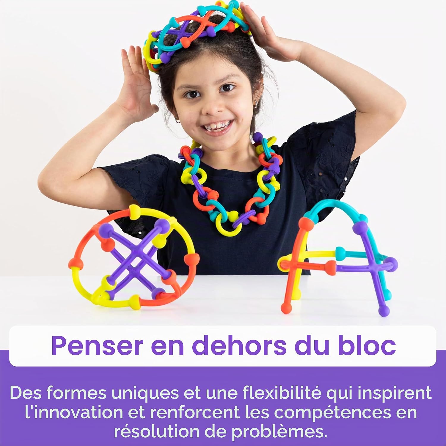 Detalle de Fat Brain Toys Plip Kit bouwset met 52 flexibele siliconen onderdelen
