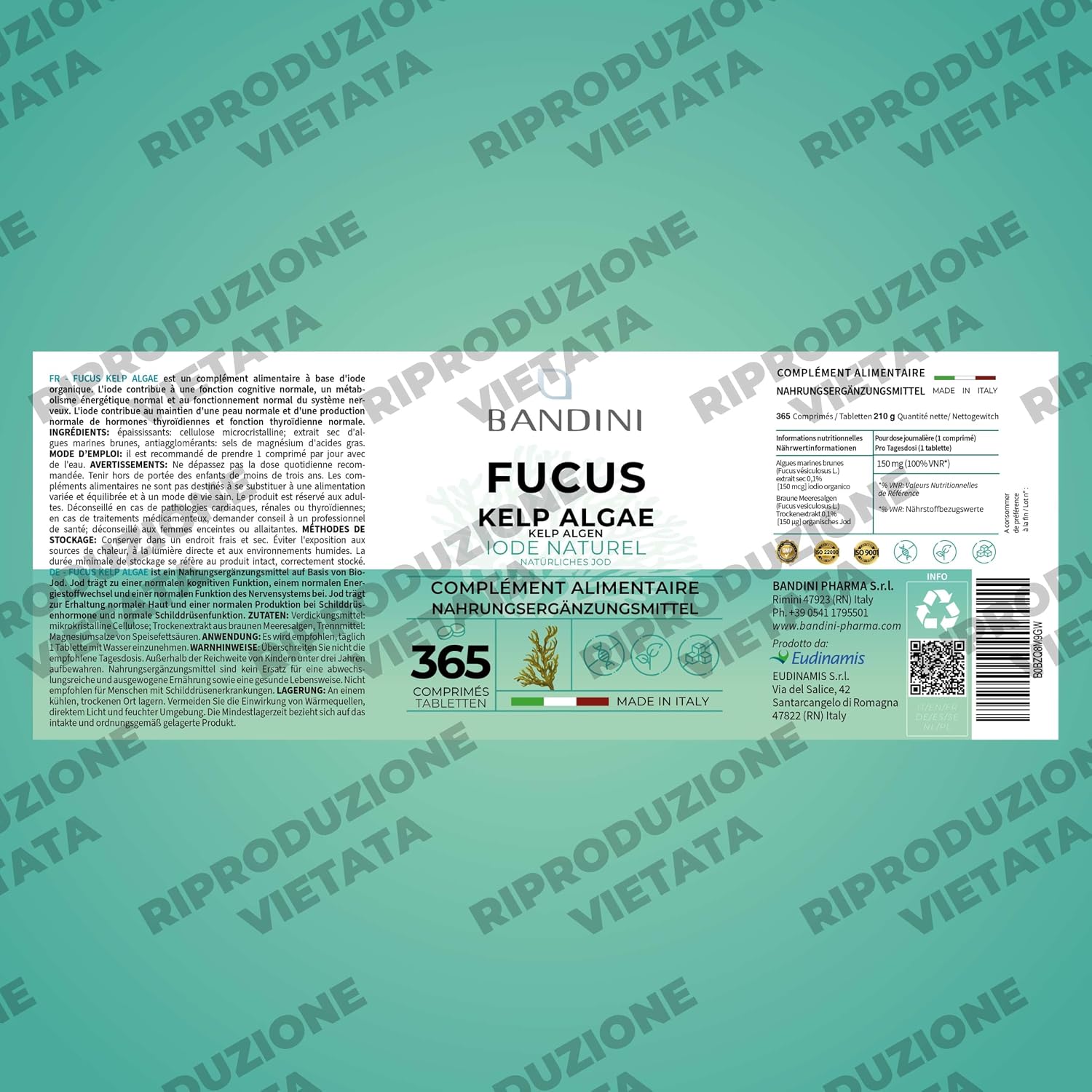 Thumbnail 4 de BANDINI Fucus Kelp Algae jodiumtabletten, 150 µg, 365 stuks