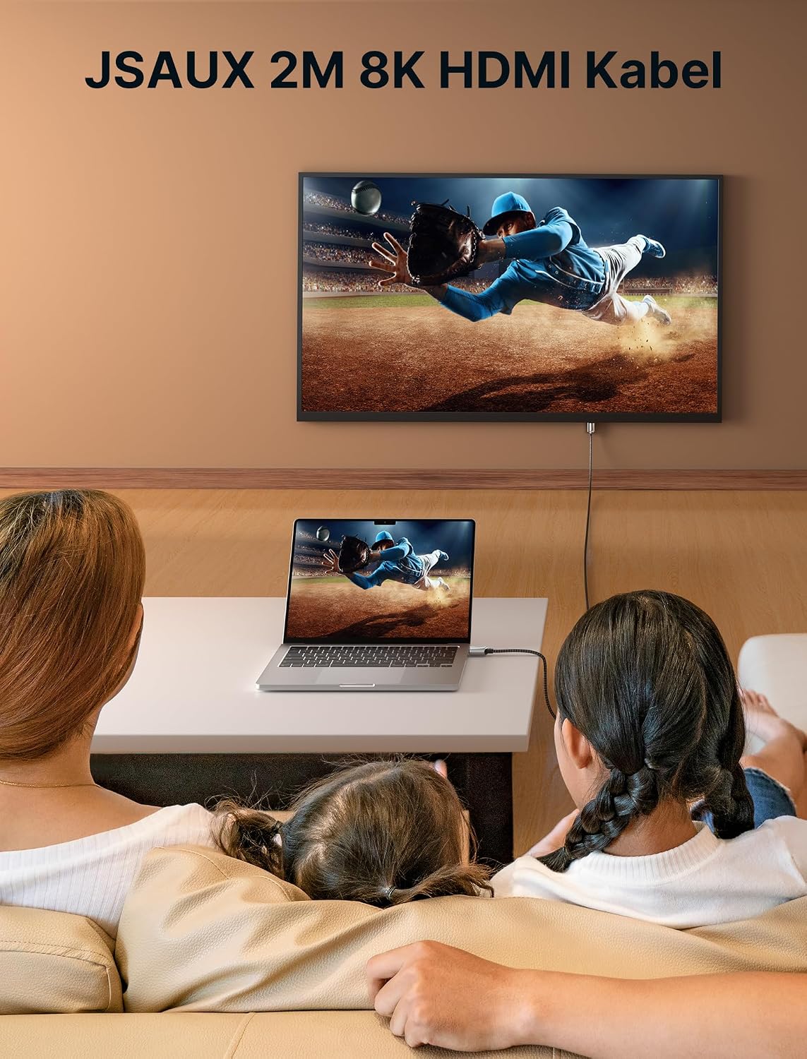 Detalle de JSAUX HDMI 2.1 10K/8K Ultra High Speed Kabel (2 m, 2er-Set) mit 48 Gbps – für PS5, Xbox & 8K/120Hz