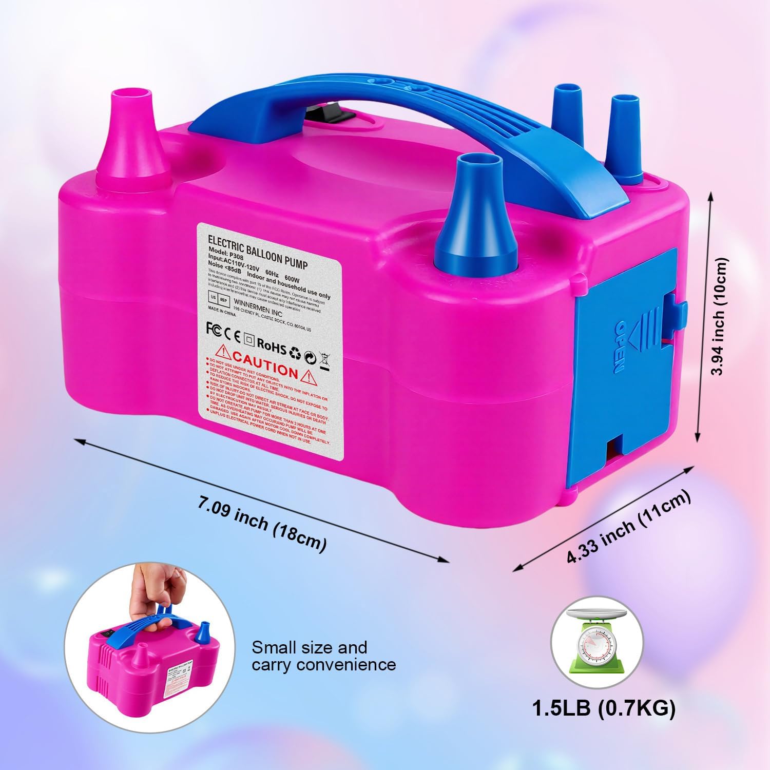 Thumbnail 1 de Motorenbau Electric Balloon Pump — Portable 600W Balloon Blower with Dual Nozzles