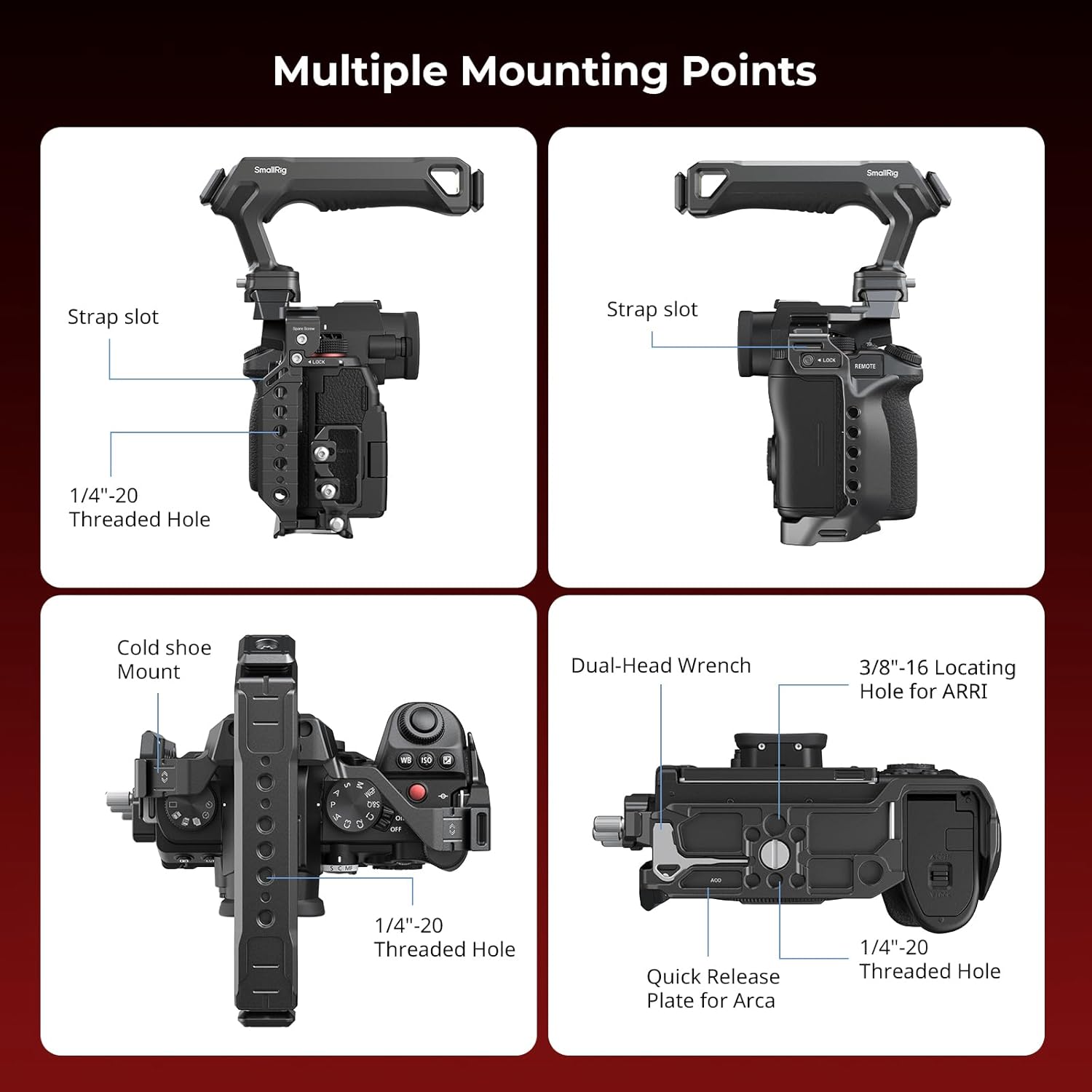 Thumbnail 4 de SMALLRIG 5752 Cage Kit with NATO Top Handle for Panasonic G9 II / S5 II / S5 IIX