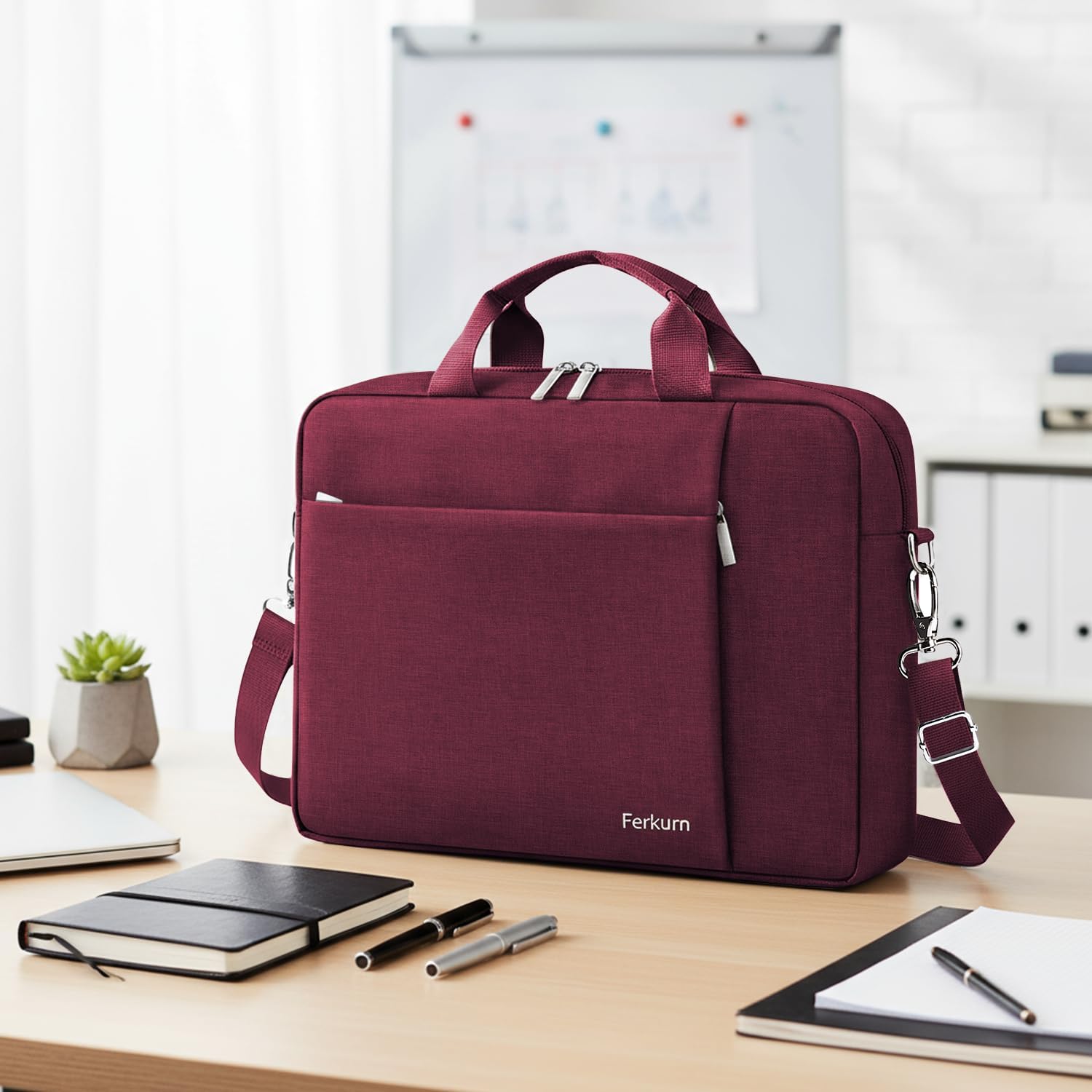 Thumbnail 1 de Ferkurn Laptop Bag Case for Women Men – Water-repellent slim messenger with padded 15.5 x 11.5 x 1.7 inch interior