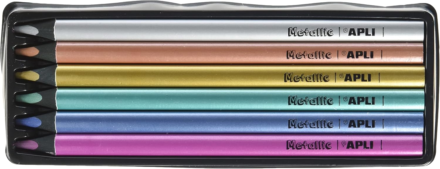 Detalle 2 de APLI 18061 Jumbo metallic kleurpotloden, driehoekig, 6 stuks