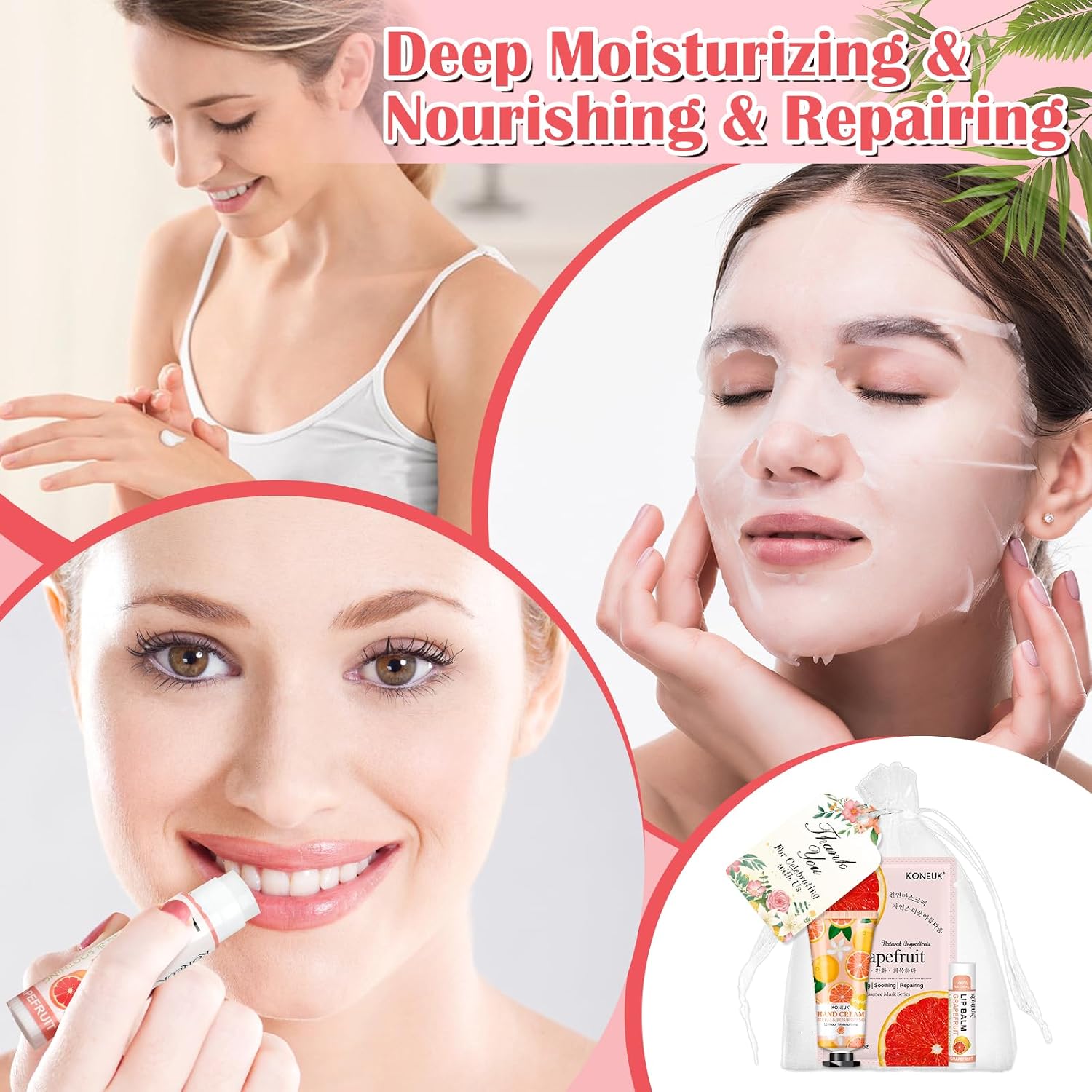 Thumbnail 3 de KONEUK 30-Pack Bulk Facial Mask, Hand Cream & Lip Balm Sets for Easter Baskets, Teachers, Nurses & More