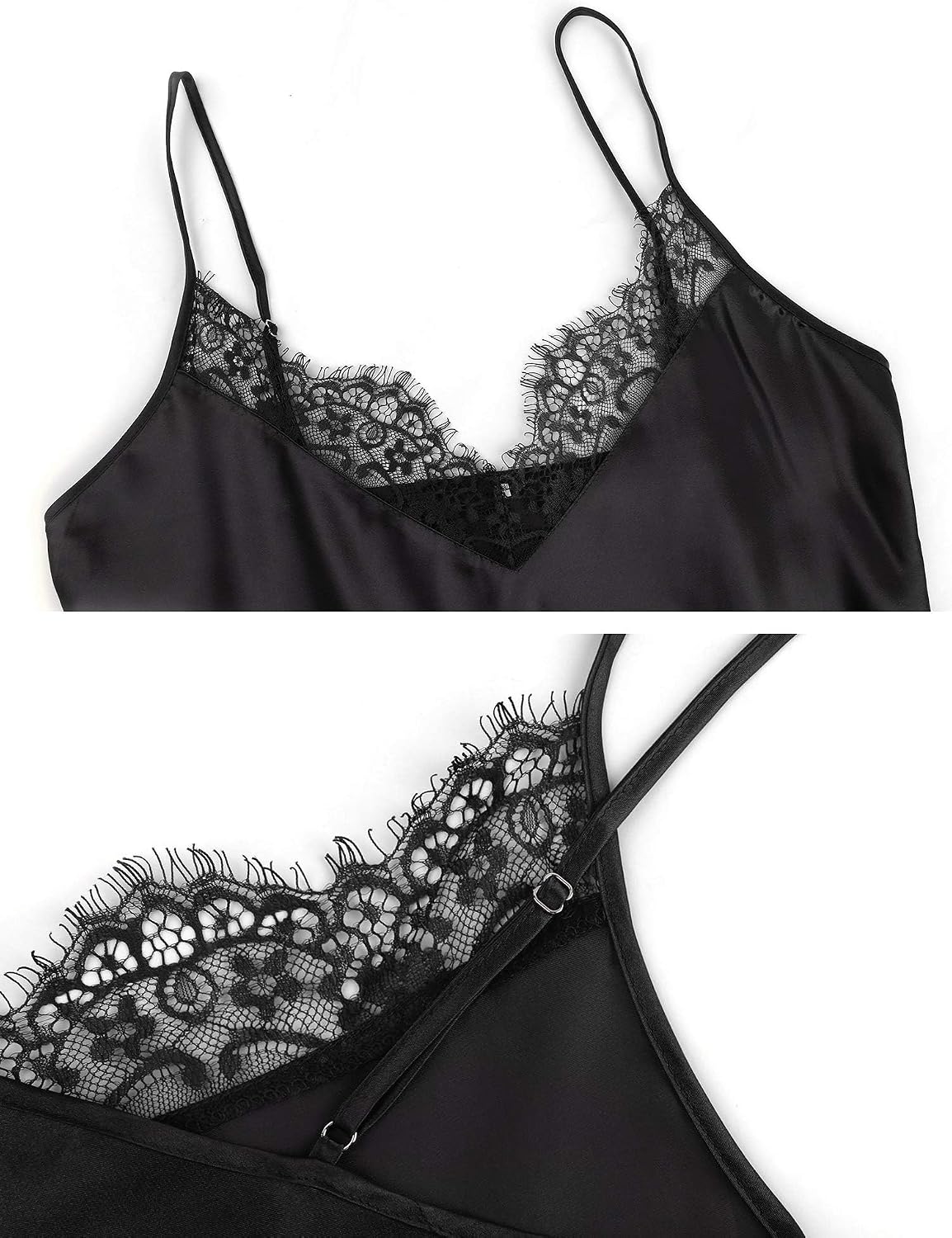 Thumbnail 6 de Marvmys Nuisette Femme Satin – chemise de nuit longue à bretelles réglables