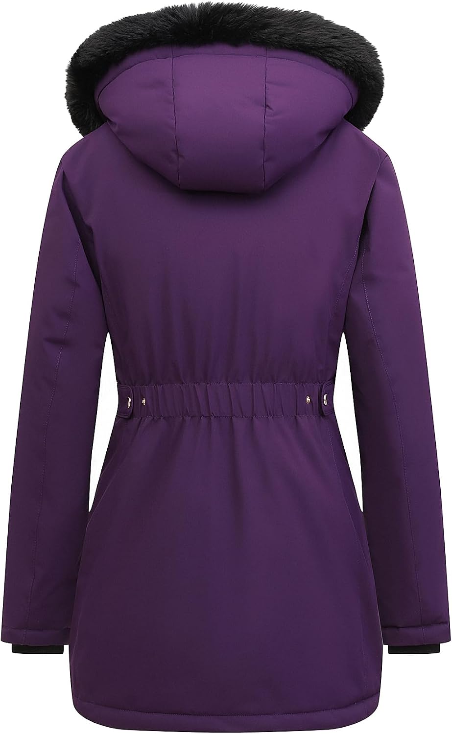 Detalle de MOERDENG Women's Long Down Coat, Fleece-Lined Puffer with Detachable Hood