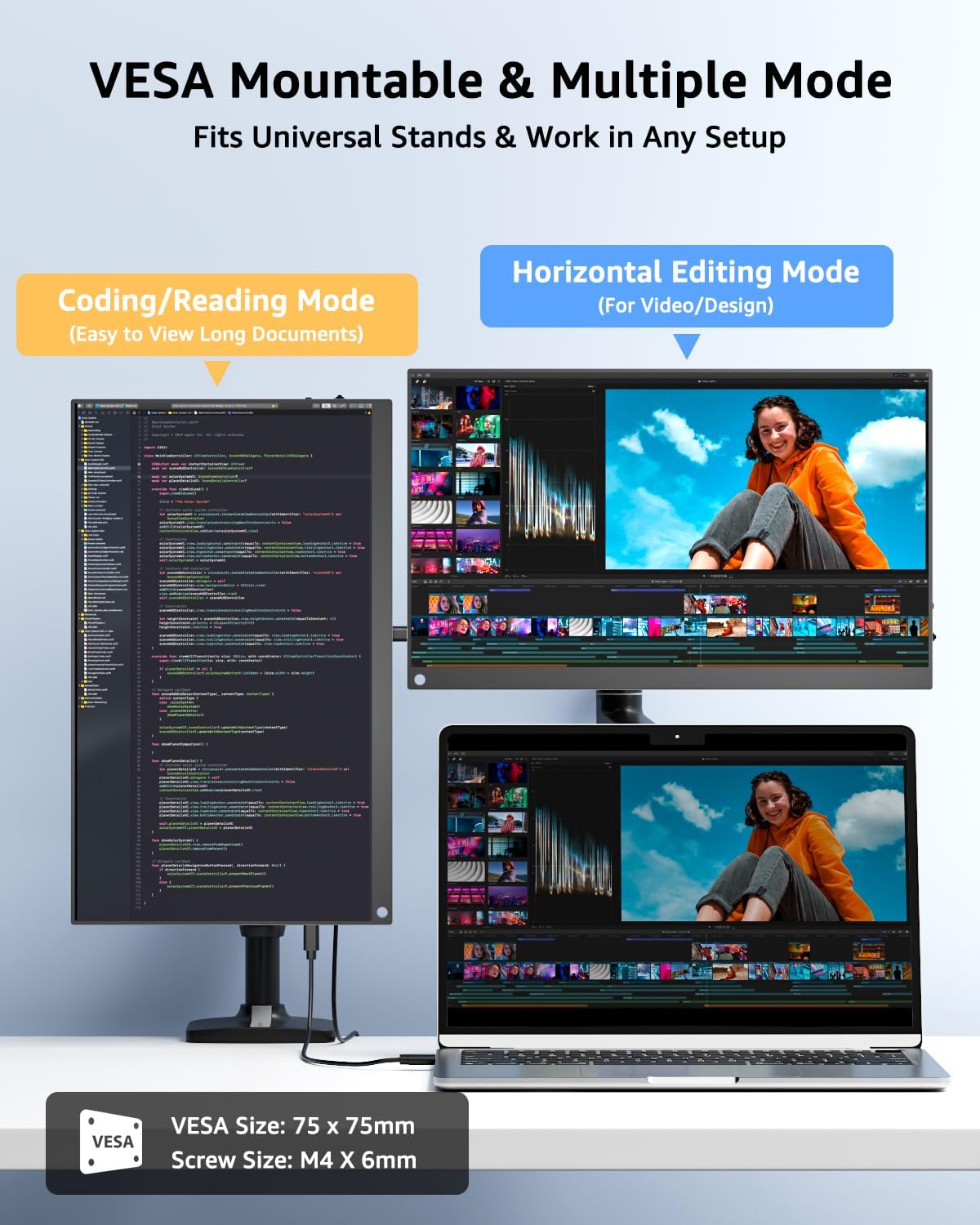 Thumbnail 6 de Yodoit Portabler Monitor 14" – Full HD 1920×1200, 100% sRGB, USB-C/HDMI, inklusive Schutzhülle und Lautsprecher