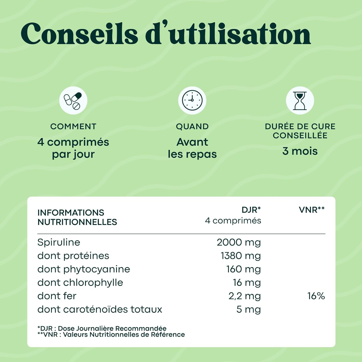 Thumbnail 4 de Spiruline Bio 500 mg Pure et Naturelle (cure 1 mois, 120 comprimés vegan)