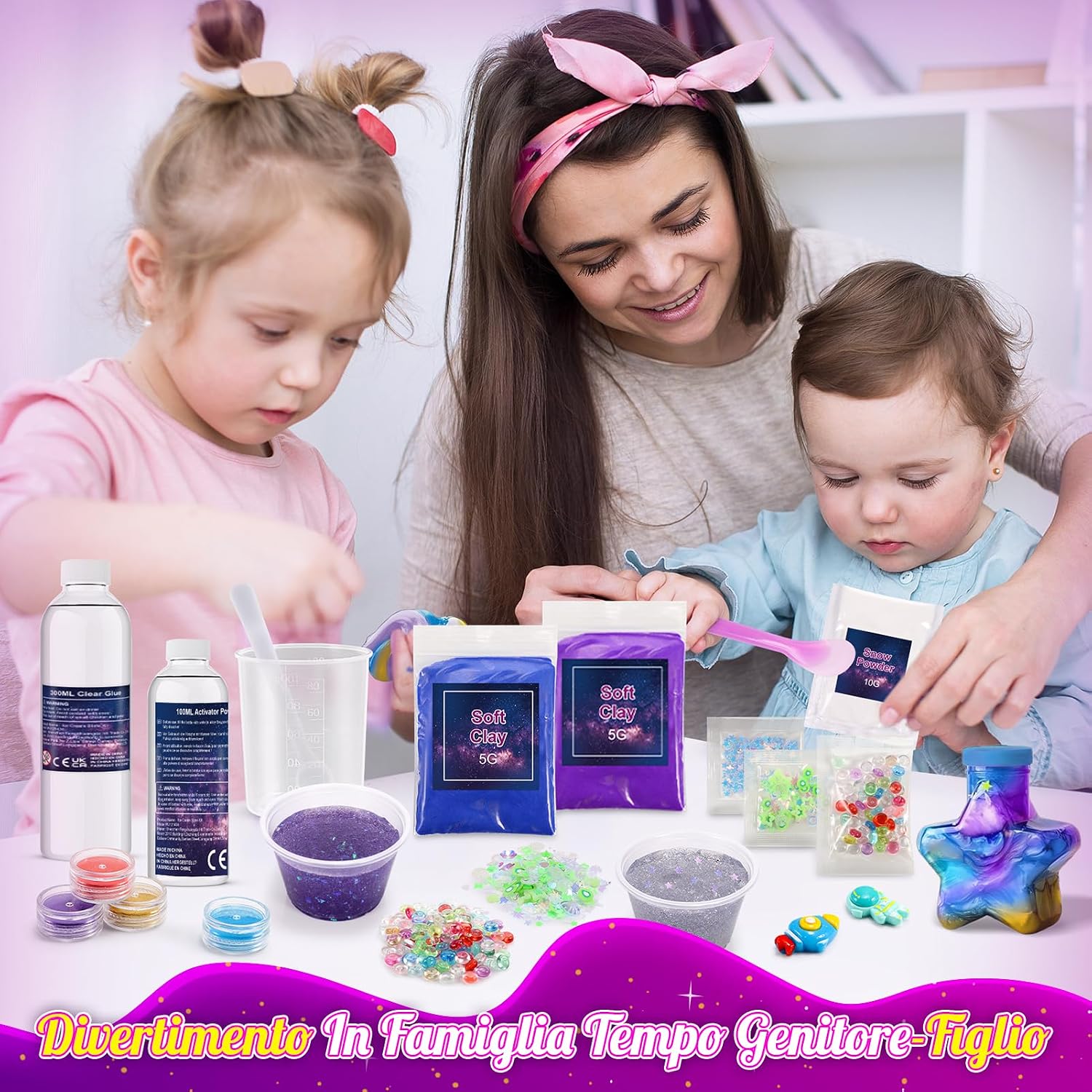 Thumbnail 3 de iKidiki Galaxy Slime Fluffy: kit slime per bambini 6-12 anni con accessori e contenitori