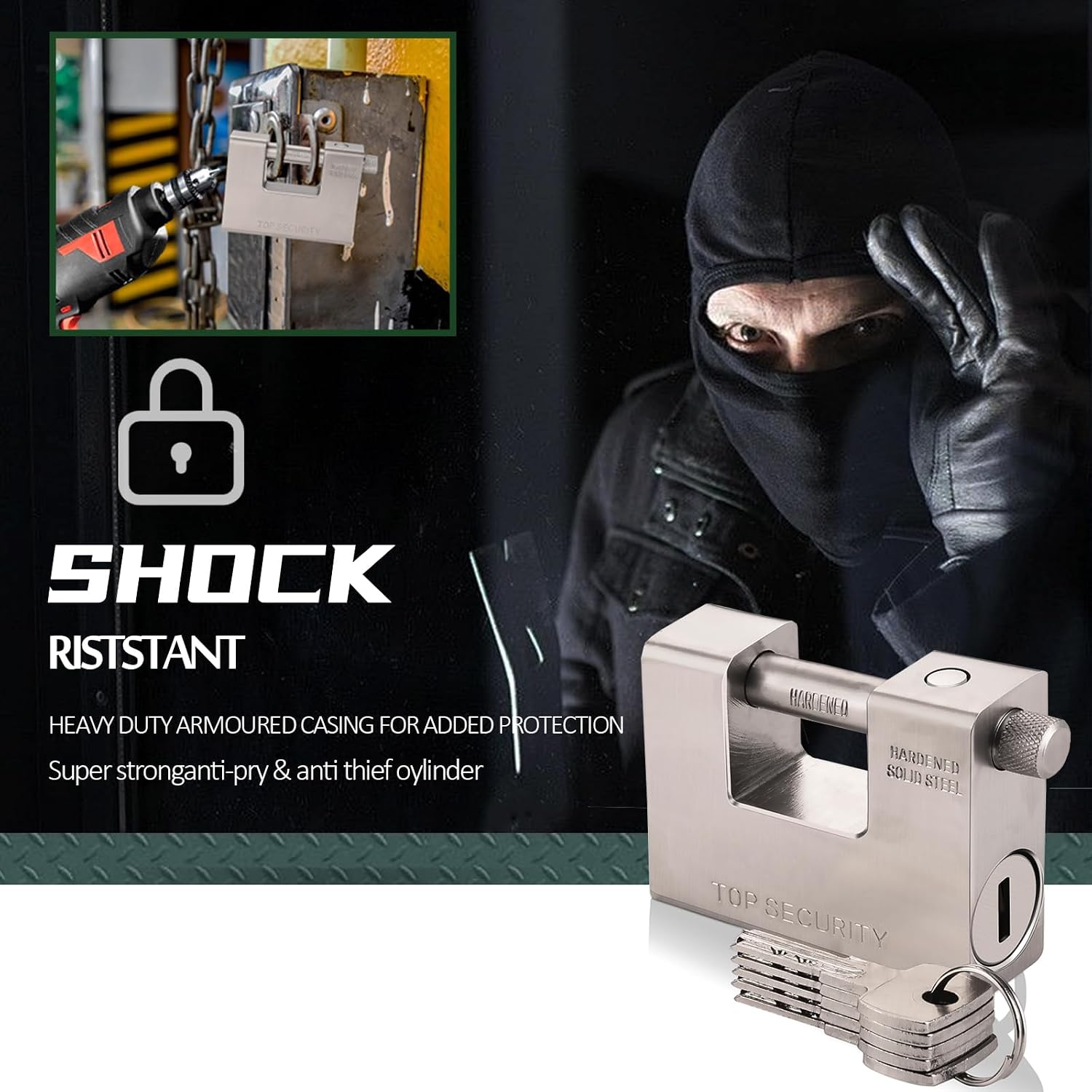 Thumbnail 1 de CDC DIGI 1701-1CDC5: Super Heavy Duty 94mm Padlock for 20'/40' Container Garages